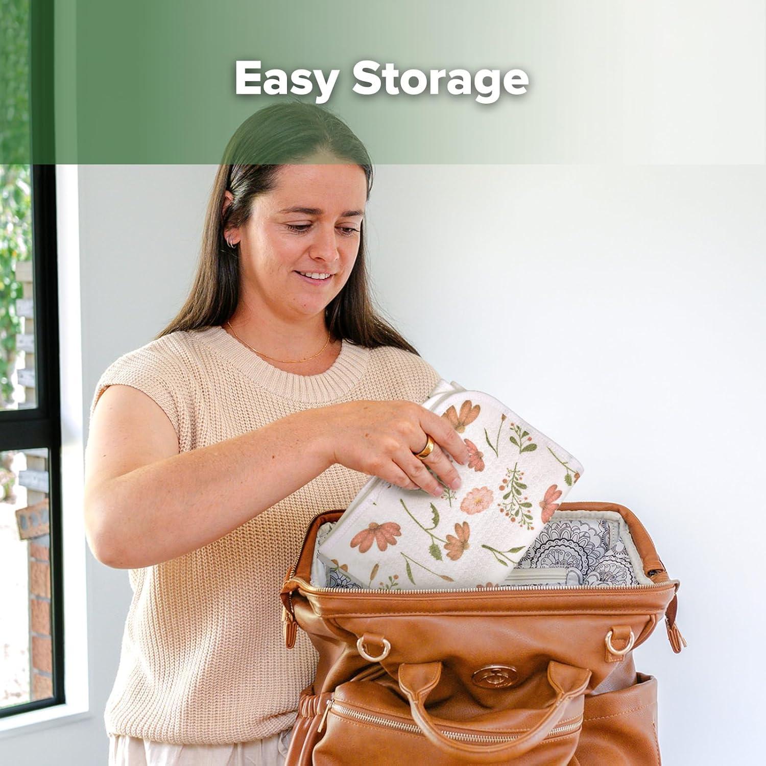 image:imagehaakaa Waterproof Changing Pad Liners 100 Cotton Soft amp Breathable 2pcs 13 x 275 Garden FlowCheckered DaysVelvet BloomLove Leaves