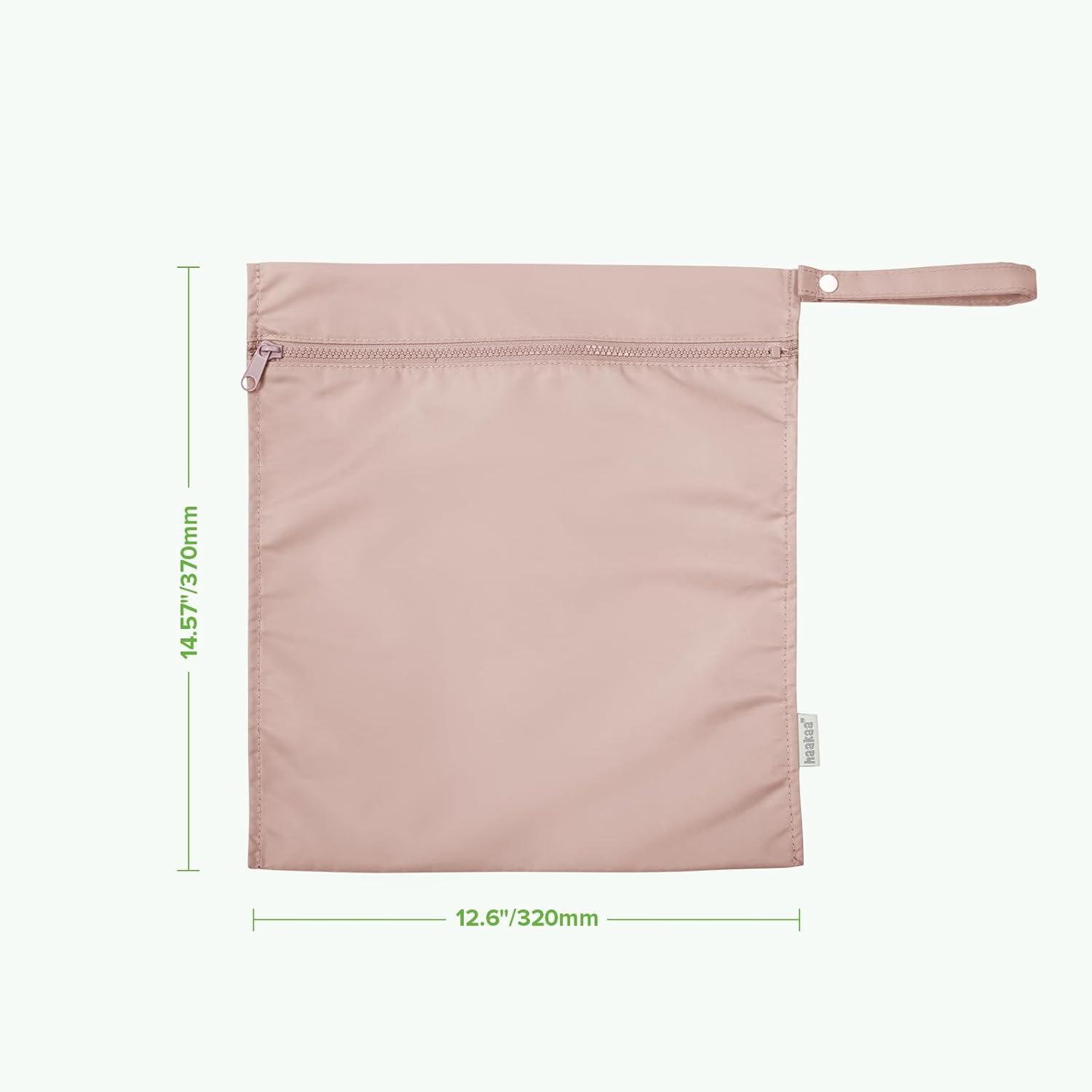 image:imagehaakaa Waterproof Wet Bags for Baby Wet Dry Bags for Cloth Diaper Swimsuit amp Travel 2pcs GrassBlush