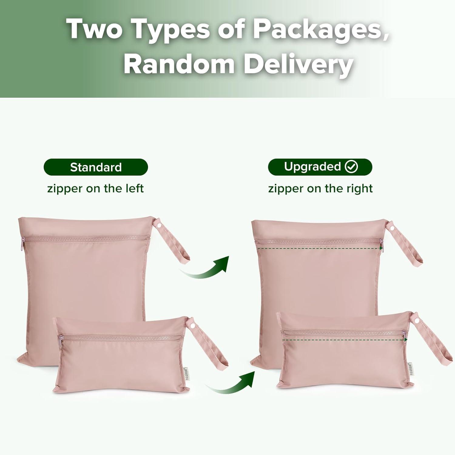 image:imagehaakaa Waterproof Wet Bags for Baby Wet Dry Bags for Cloth Diaper Swimsuit amp Travel 2pcs GrassBlush