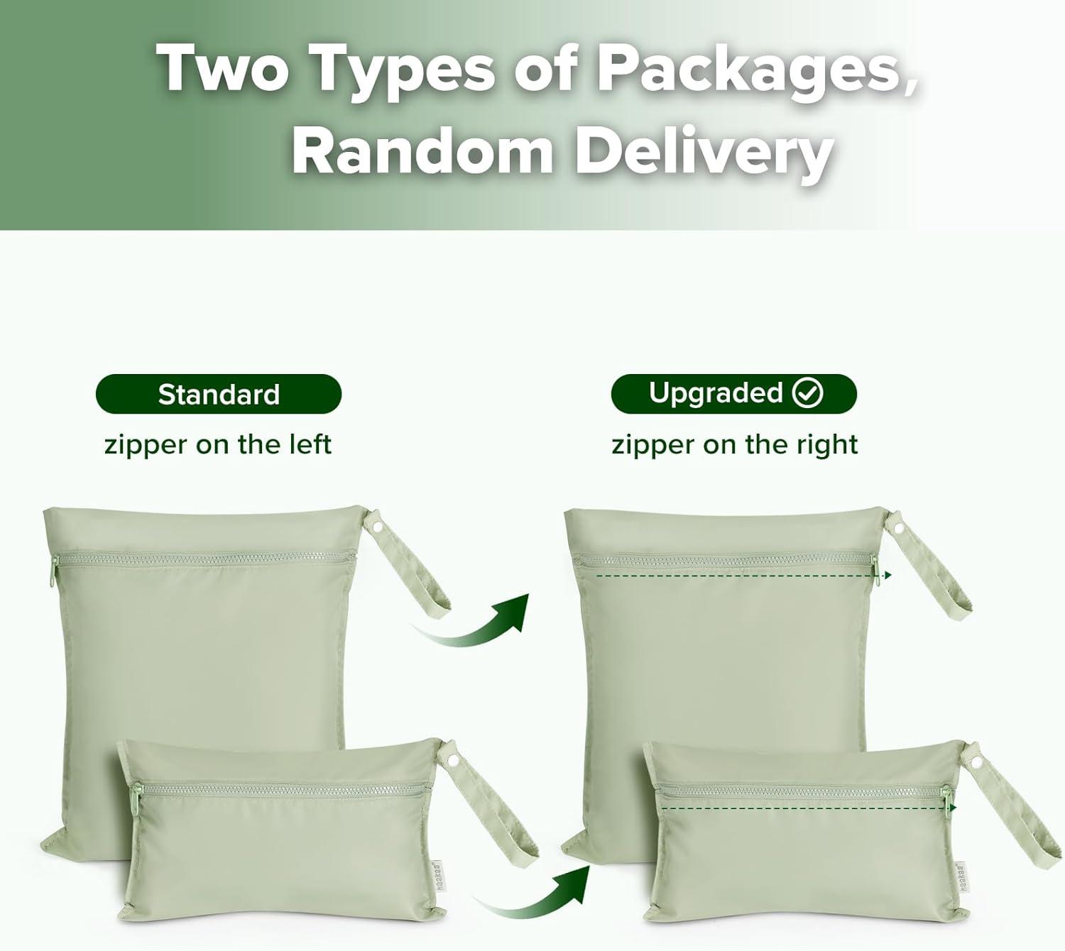 image:imagehaakaa Waterproof Wet Bags for Baby Wet Dry Bags for Cloth Diaper Swimsuit amp Travel 2pcs GrassGrass