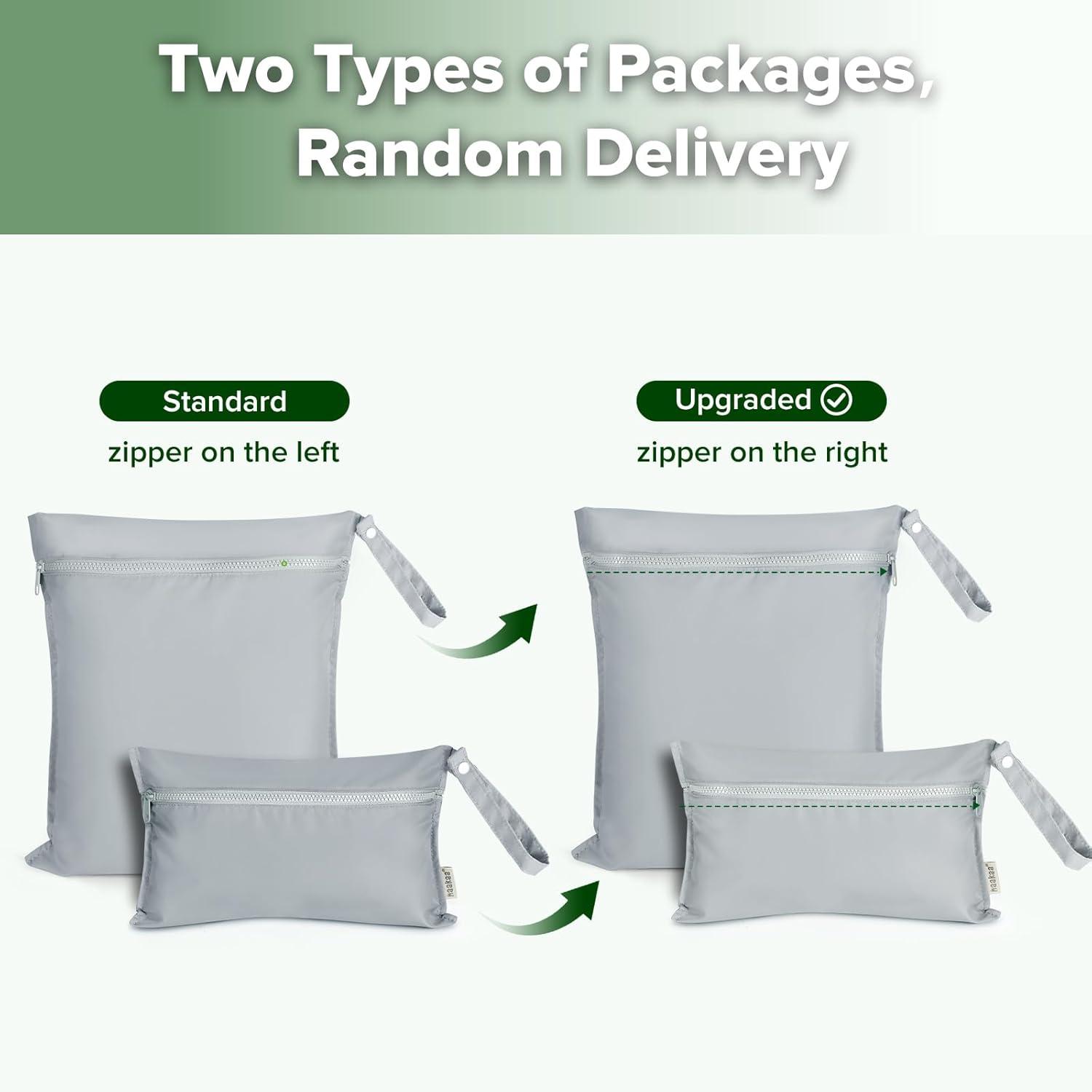 image:imagehaakaa Waterproof Wet Bags for Baby Wet Dry Bags for Cloth Diaper Swimsuit amp Travel 2pcs GrassGrey