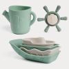 image:imageHaakaa Nautical Silicone Baby Bath Toys Set Food Grade Silicone Bathtub Toys for Toddlers MoldFree Stacking Boats amp Spinner Toy amp Pouring Cup BPA Free Floating Tub Toys for Baby 6M
