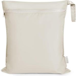 haakaa Waterproof Wet Bags for Baby Wet Dry Bags for Cloth Diaper, Swimsuit & Travel, 2pcs, Grass(Beige)