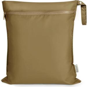 haakaa Waterproof Wet Bags for Baby Wet Dry Bags for Cloth Diaper, Swimsuit & Travel, 2pcs, Grass(Brown)