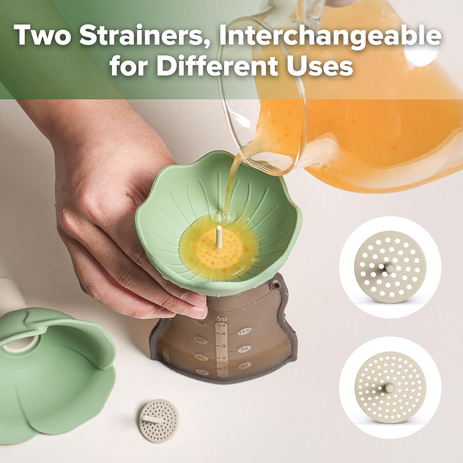 image:imageHaakaa Silicone Flower Funnel Set DualSize Silicone Funnels for Kitchen Use Small Funnels for Filling Bottles Compatible with Haakaa PouchesSpring Green
