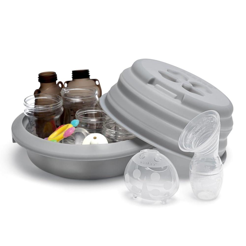 image:imageHaakaa Multipurpose Silicone Microwave Bottle Sterilizer amp Steamer Reusable Collapsible Silicone Microwave Sterilizer for Baby Bottles Breast Pump Parts amp Pacifiers and Accessories
