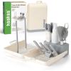 image:imagehaakaa Travel Bottle Brush Set  7in1 Baby Bottle Cleaner Kit with Bottle Brush 360 Brush Straw Brush UShaped Brush Spray BottleampDrying Rack for Home and Travel