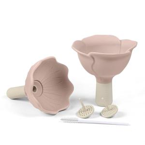 Haakaa Silicone Flower Funnel Set – Dual-Size Silicone Funnels for Kitchen Use, Small Funnels for Filling Bottles, Compatible with Haakaa Pouches(Blush)