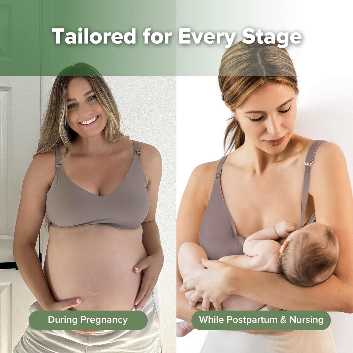 image:imagehaakaa Nursing Bras for Breastfeeding Ultra Comfort Jelly Strip Supportive Maternity Bras Wireless Pregnancy BrasAsh