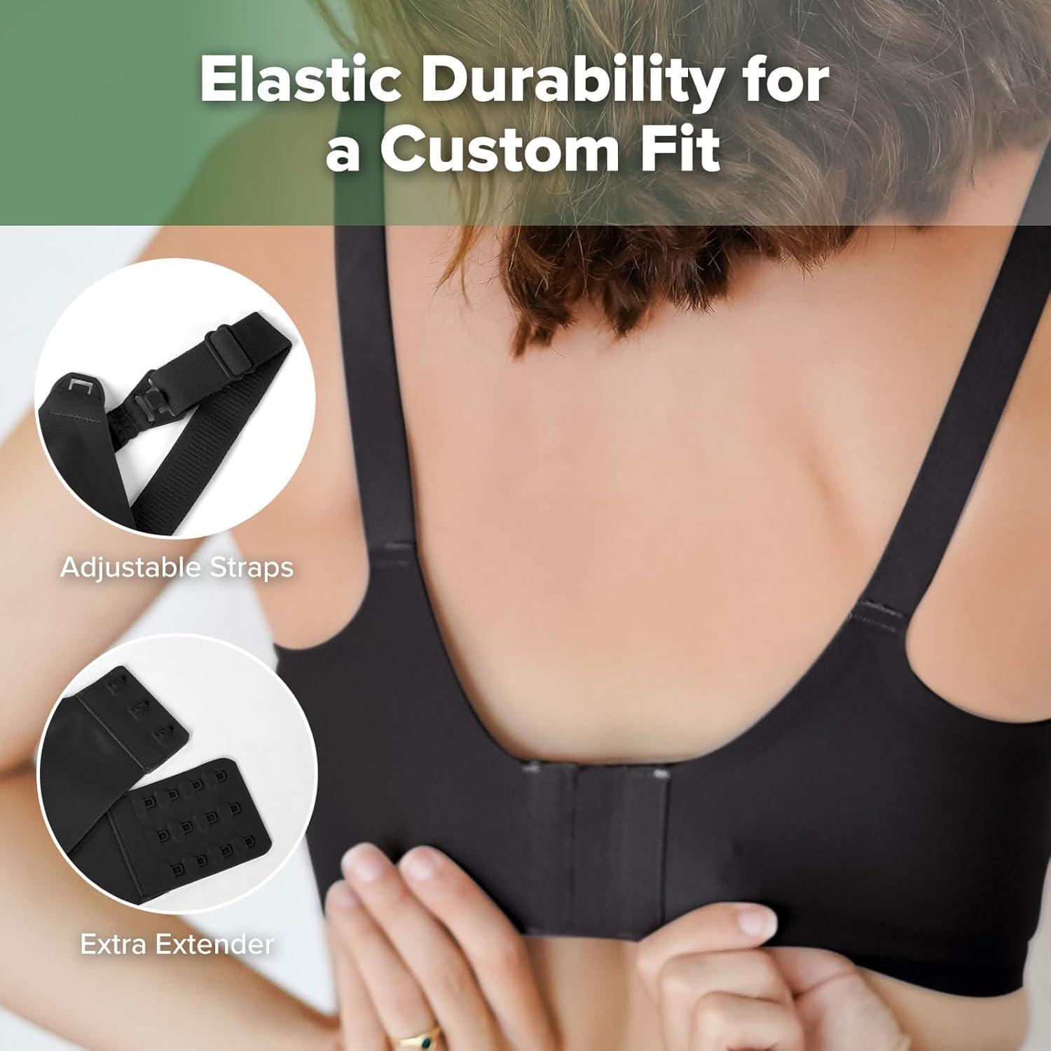 image:imagehaakaa Nursing Bras for Breastfeeding Ultra Comfort Jelly Strip Supportive Maternity Bras Wireless Pregnancy BrasBlack