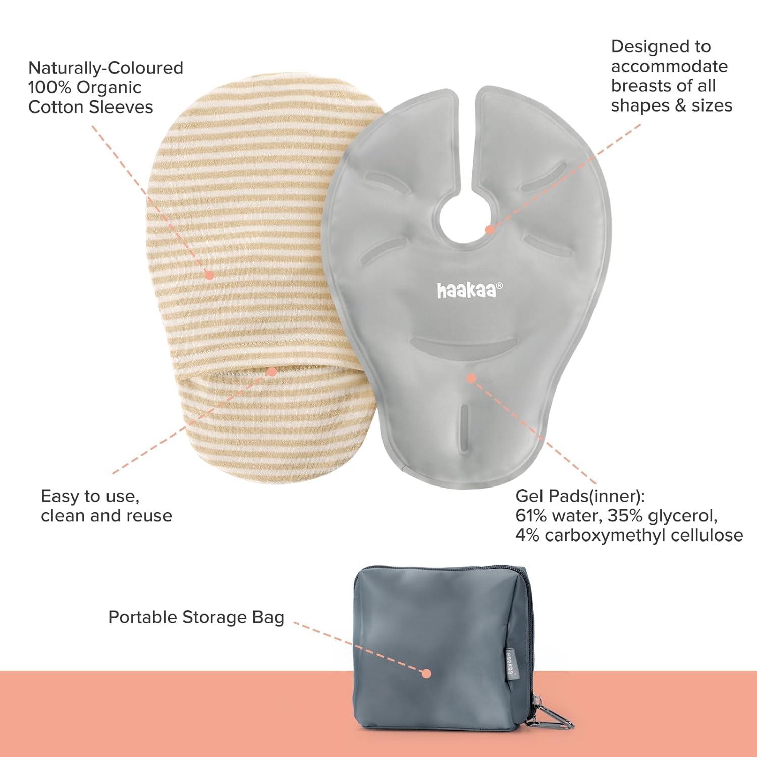 image:imageHaakaa Breast Therapy Packs Breast Ice Packs Breast Heating Pad Breastfeeding Essentials Improve Milk Flow Reduces Pain Relieve Blockages amp Mastitis 2pk Grey