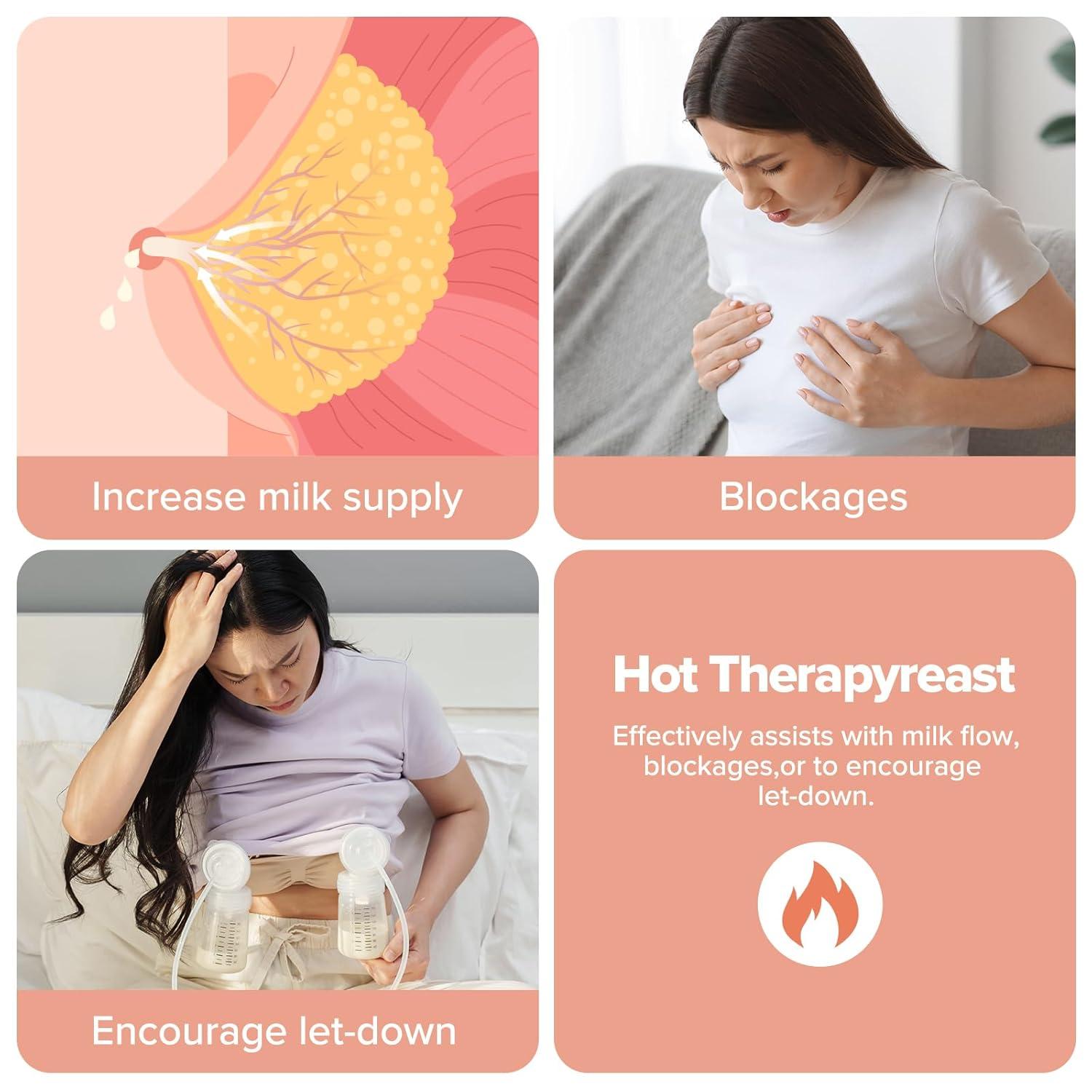 image:imageHaakaa Breast Therapy Packs Breast Ice Packs Breast Heating Pad Breastfeeding Essentials Improve Milk Flow Reduces Pain Relieve Blockages amp Mastitis 2pk Grey