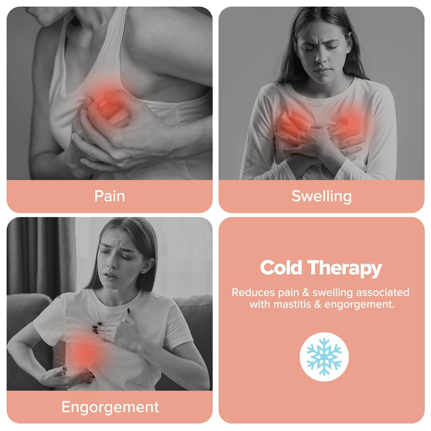 image:imageHaakaa Breast Therapy Packs Breast Ice Packs Breast Heating Pad Breastfeeding Essentials Improve Milk Flow Reduces Pain Relieve Blockages amp Mastitis 2pk Grey