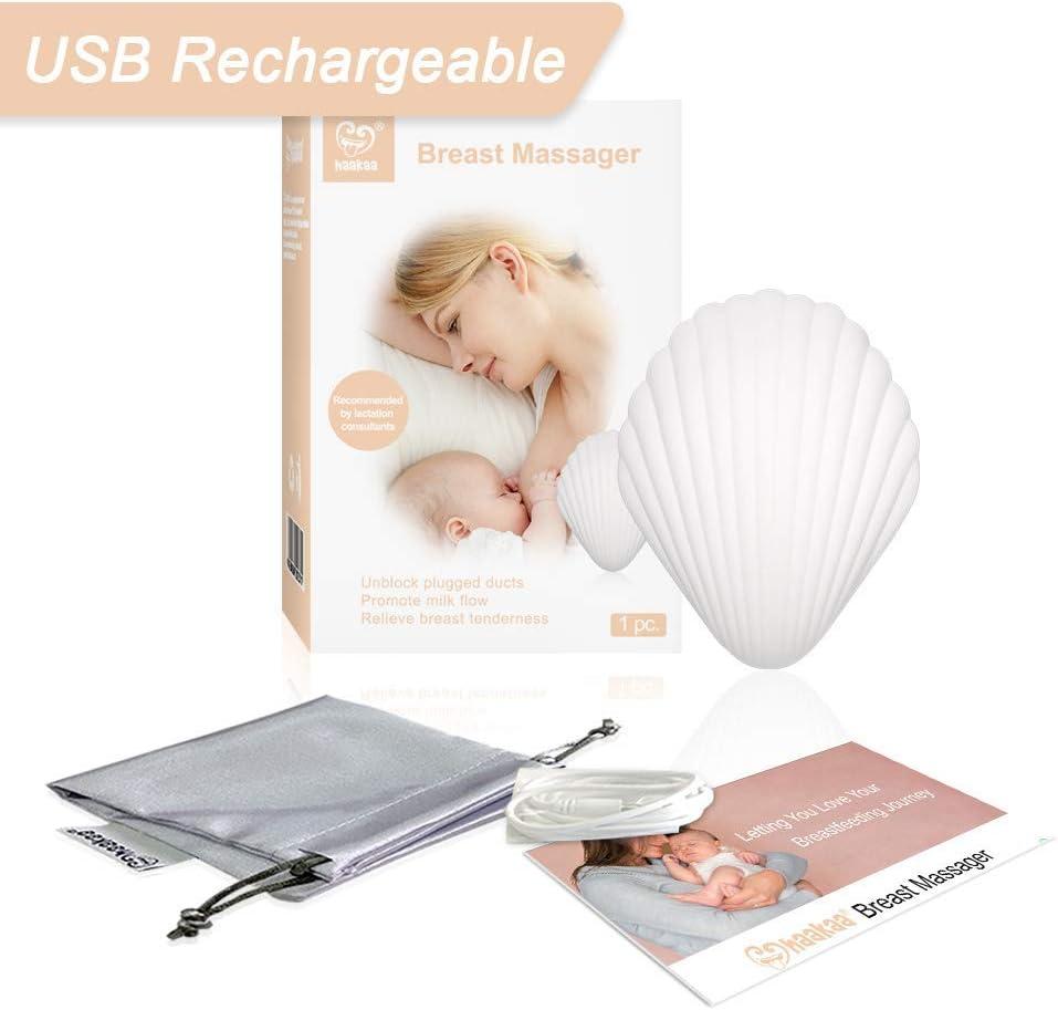 image:imagehaakaa Breast MassagerLactation Support for Clogged DuctEngorgementMastitisBreastmilk Flow Nursing amp Pumping MomsUSB RechageableWaterproof Silicone Shell