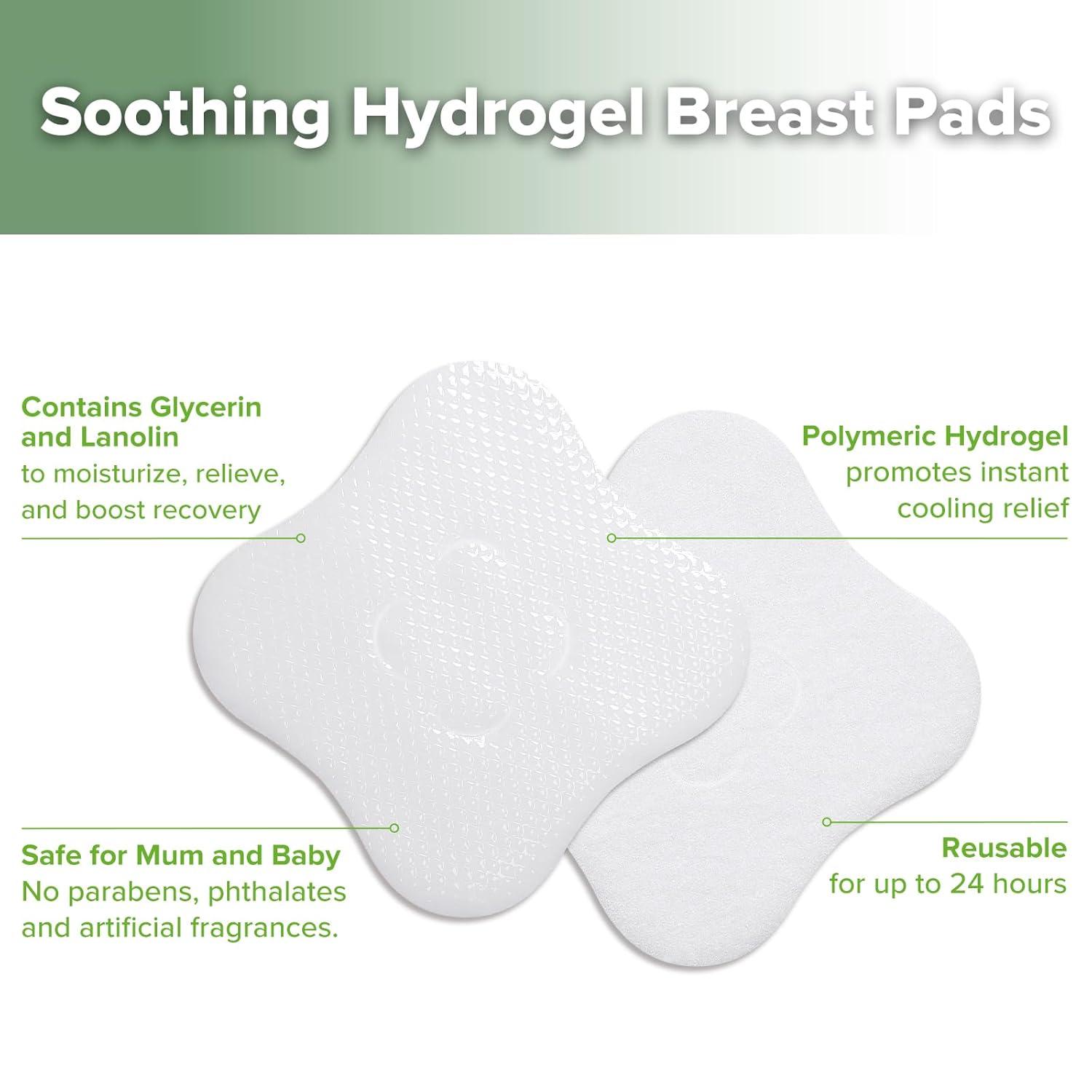 image:imagehaakaa Hydrogel Pads with Lanolin Instant Pain Relief for Cracked or Sore Nipples from Breastfeeding and Pumping Cooling Moisture Supports Natural Healing 8 PCSOne Size