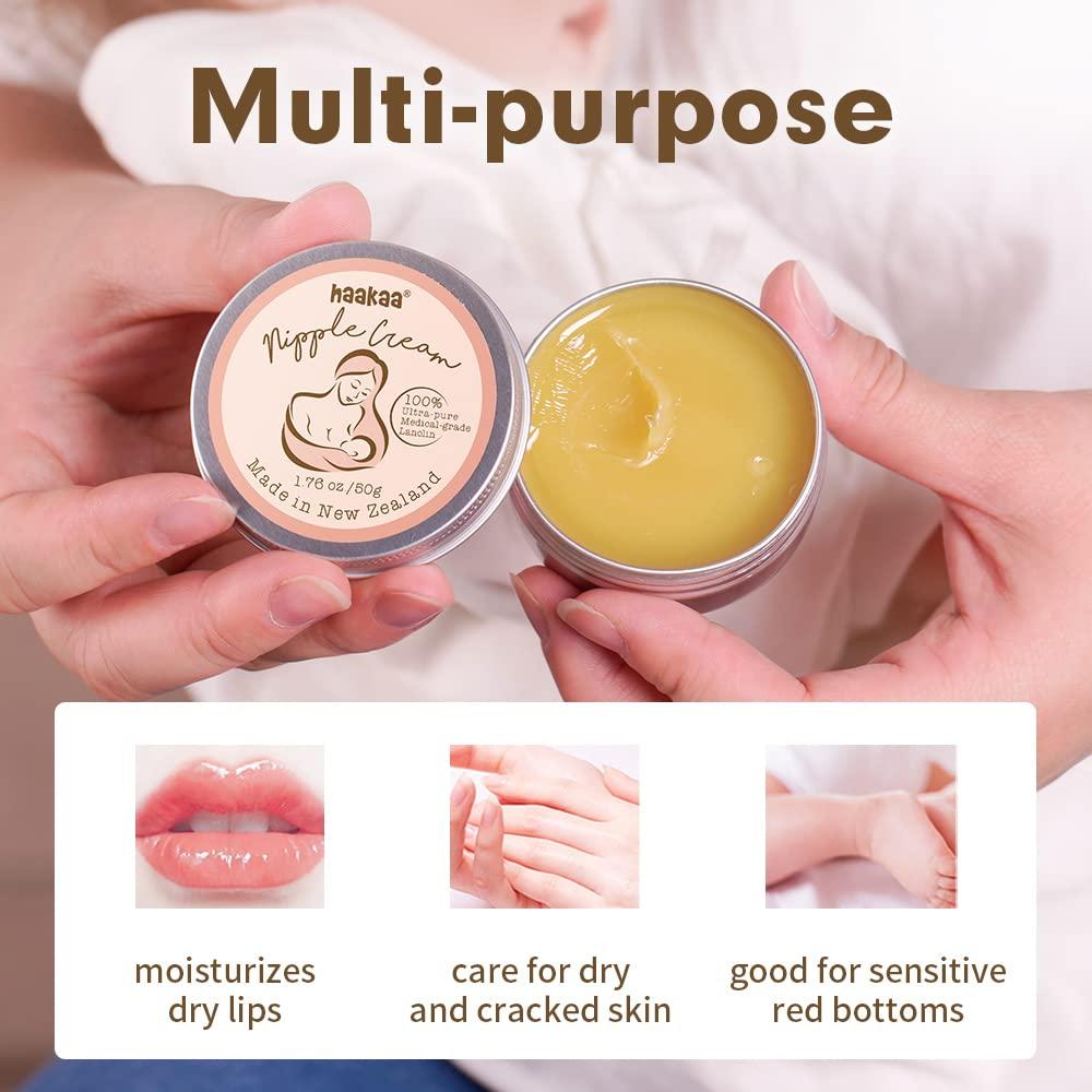 image:imagehaakaa Lanolin Nipple Cream 176 oz Nipple Butter Breastfeeding Cream Soothing Protection Safe for Nursing Mom and Baby Made in New Zealand