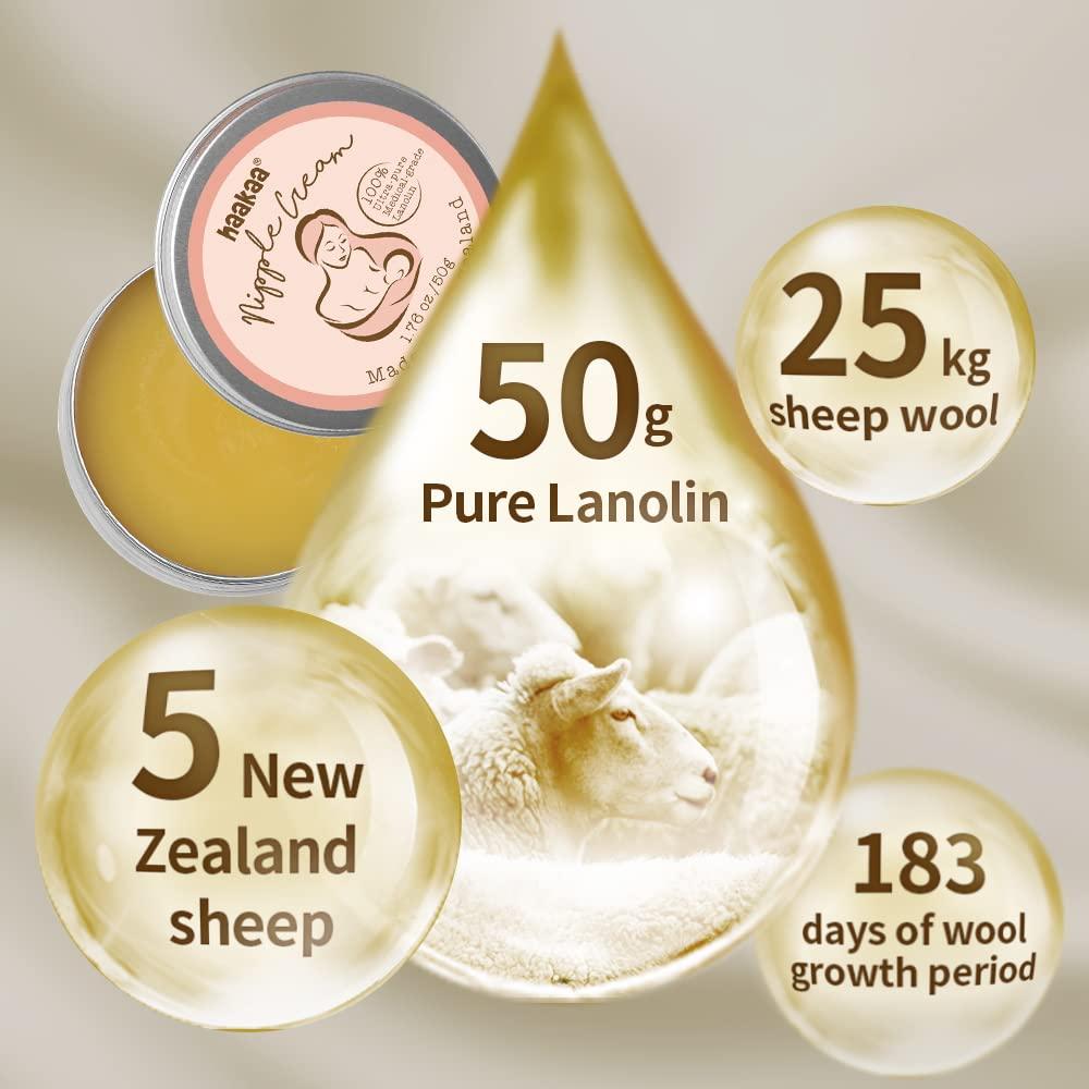 image:imagehaakaa Lanolin Nipple Cream 176 oz Nipple Butter Breastfeeding Cream Soothing Protection Safe for Nursing Mom and Baby Made in New Zealand
