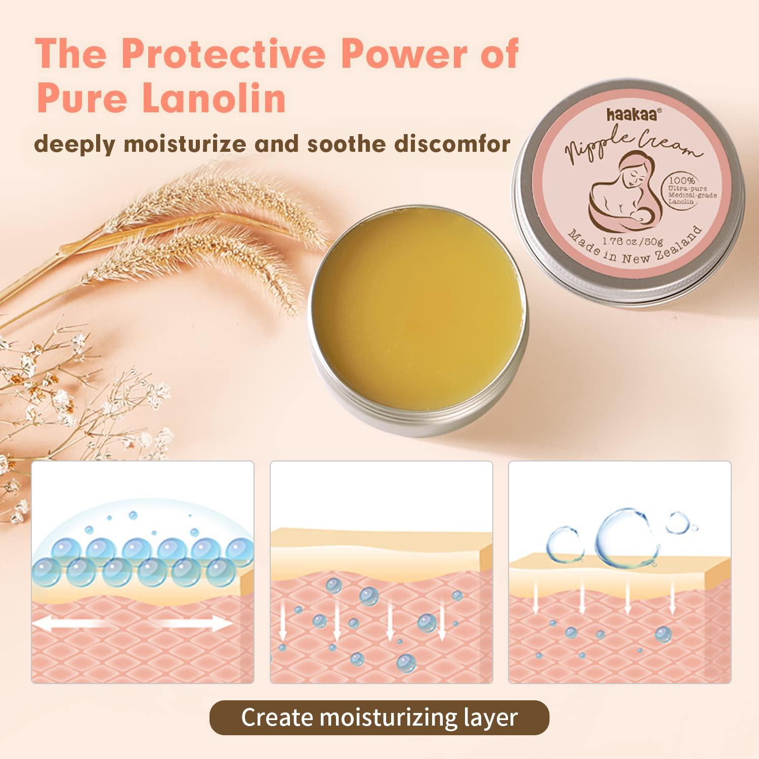 image:imagehaakaa Lanolin Nipple Cream 176 oz Nipple Butter Breastfeeding Cream Soothing Protection Safe for Nursing Mom and Baby Made in New Zealand
