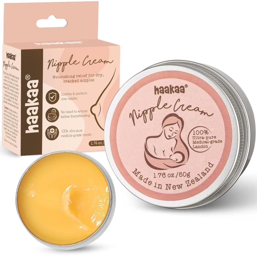 image:imagehaakaa Lanolin Nipple Cream 176 oz Nipple Butter Breastfeeding Cream Soothing Protection Safe for Nursing Mom and Baby Made in New Zealand