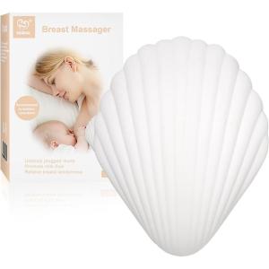 haakaa Breast Massager-Lactation Support for Clogged Duct,Engorgement,Mastitis,Breastmilk Flow- Nursing & Pumping Moms(USB Rechageable,Waterproof Silicone, Shell)