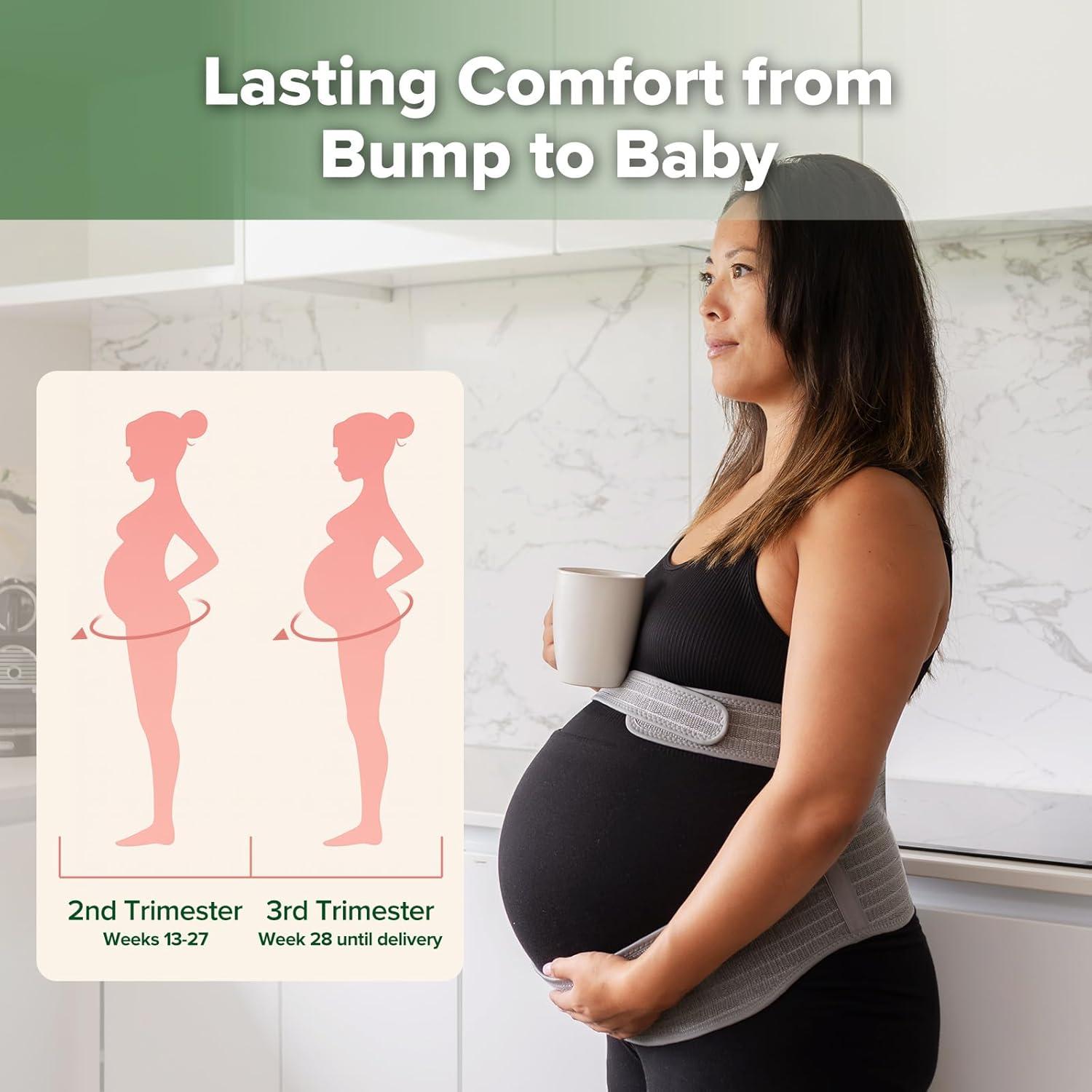 image:imagehaakaa Pregnancy Belly Band OnePiece Maternity Belt for Pregnant Women Breathable Belly Support Band for Back amp Pelvic Pain Relief Easy to Wear for Everyday Comfort MLarge