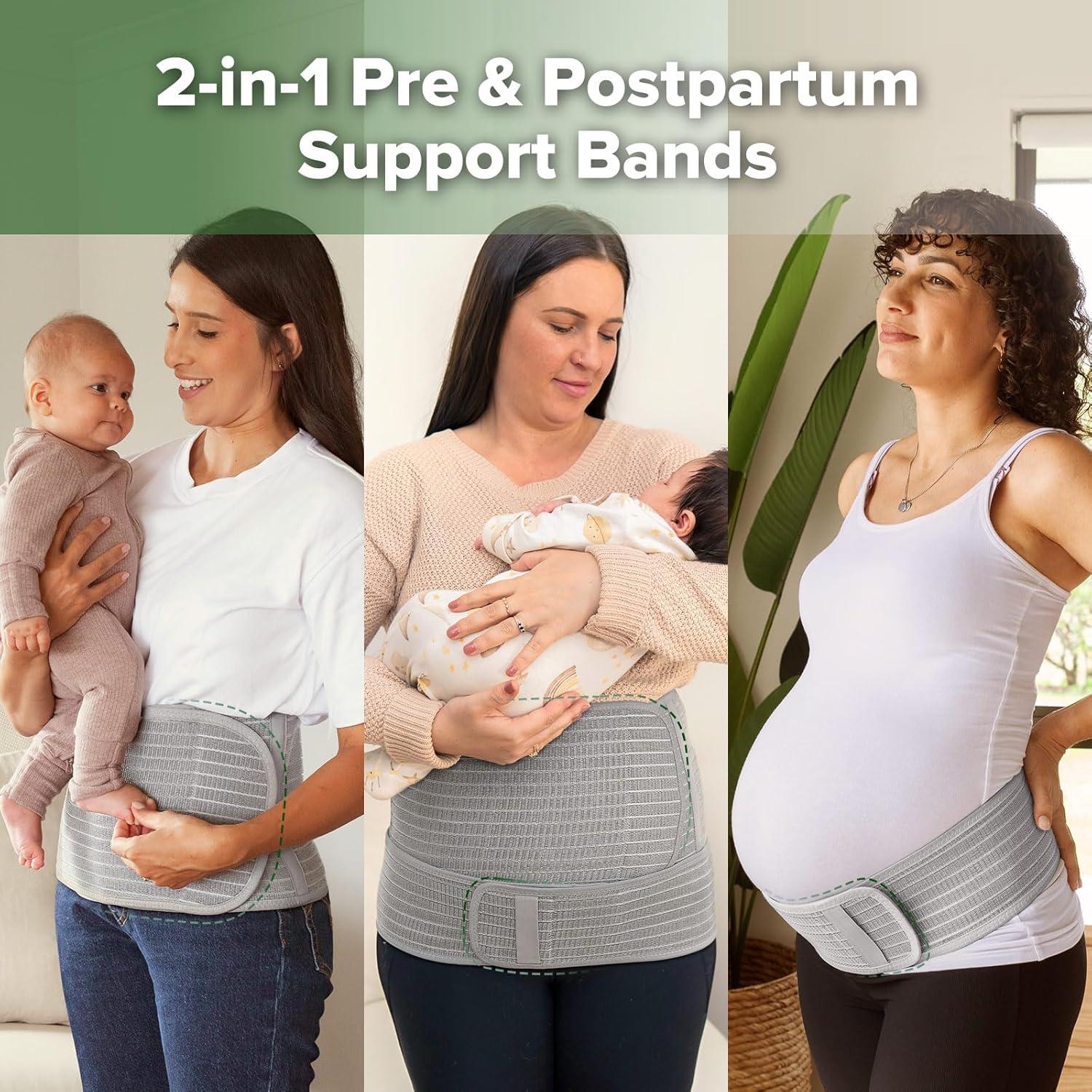 image:imagehaakaa Pregnancy Belly Band amp Postpartum Belly Band 2In1 Support Wrap Natural Latex One Size