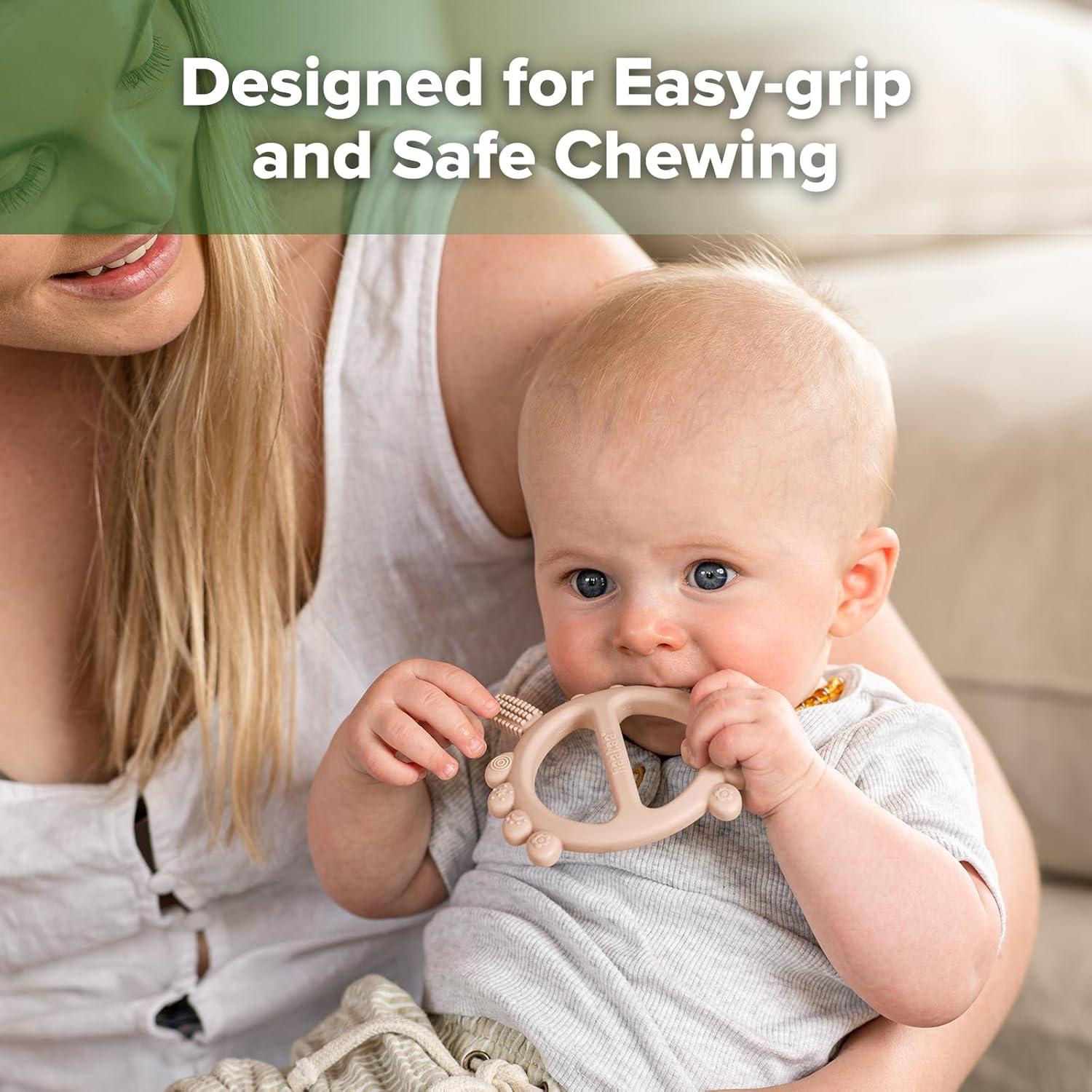image:imageHaakaa Silicone Crab Baby TeetherTeething Toys360 Baby Toothbrush Head for Infant SelfBrushing TrainingFoodGrade SiliconePea GreenBlush