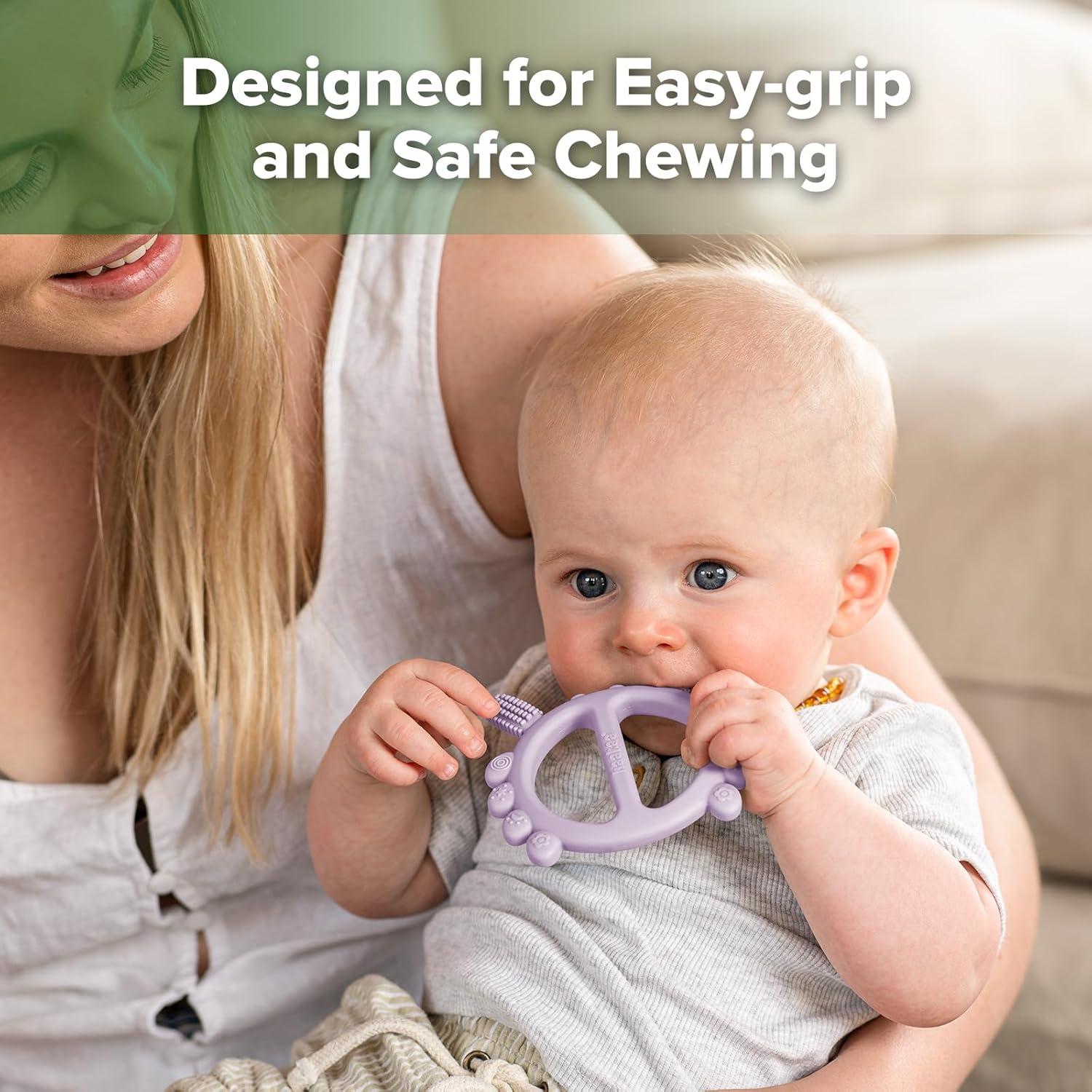 image:imageHaakaa Silicone Crab Baby TeetherTeething Toys360 Baby Toothbrush Head for Infant SelfBrushing TrainingFoodGrade SiliconePea GreenLavender