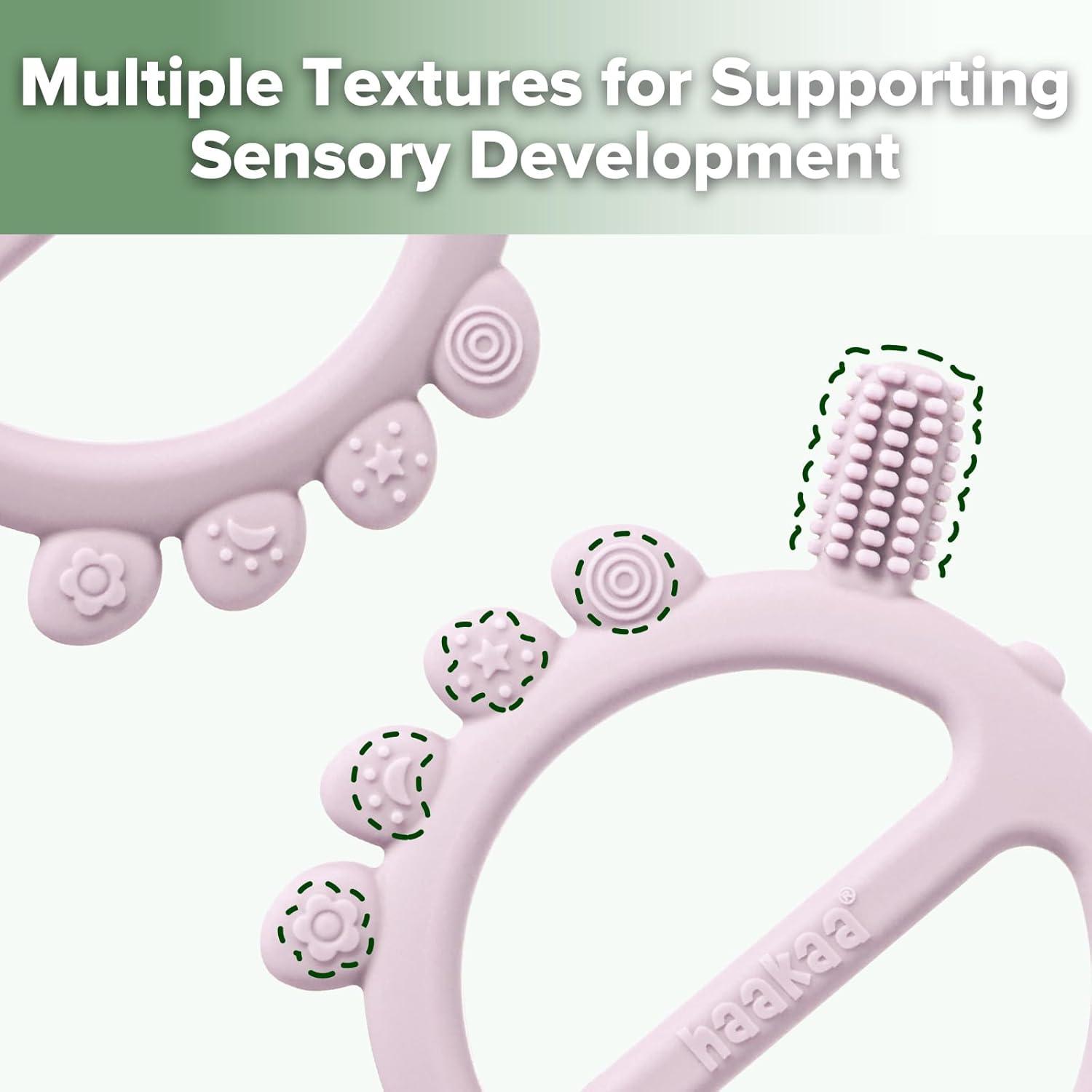 image:imageHaakaa Silicone Crab Baby TeetherTeething Toys360 Baby Toothbrush Head for Infant SelfBrushing TrainingFoodGrade SiliconePea GreenLavender