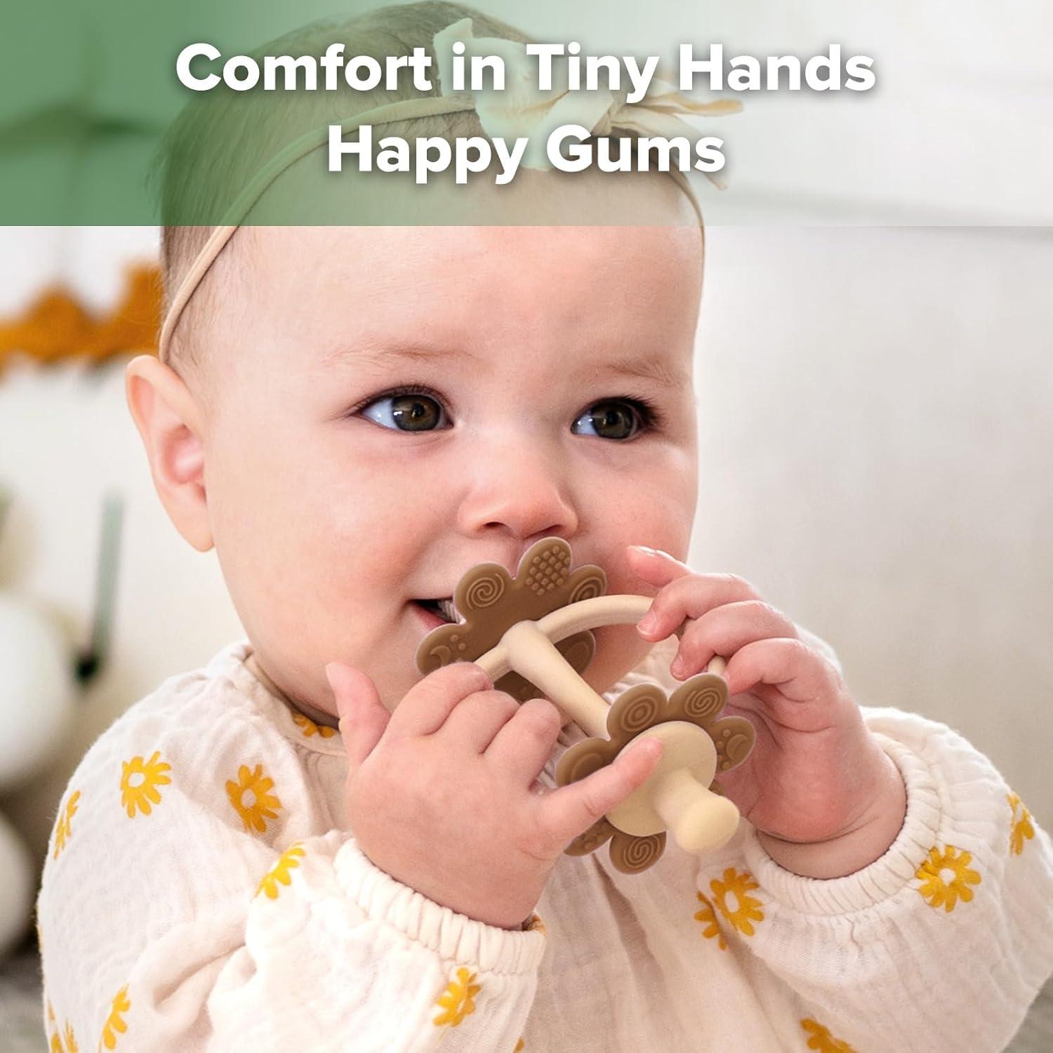 image:imagehaakaa Silicone Teething ToyNippleShaped End for Gum Massage360 Baby Toothbrush Head for SelfBrushing TrainingEasy to GripSteel BlueCocoa
