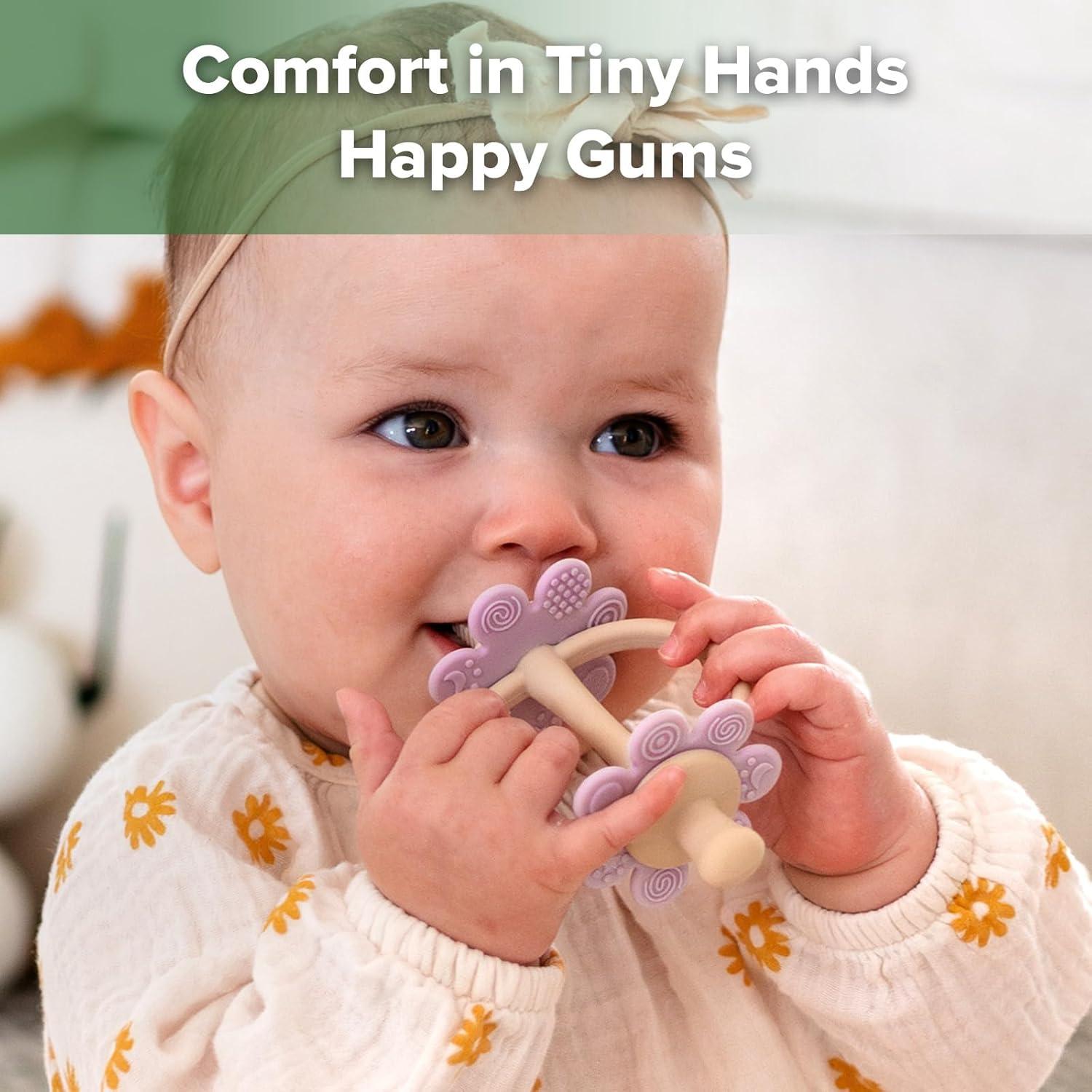 image:imagehaakaa Silicone Teething ToyNippleShaped End for Gum Massage360 Baby Toothbrush Head for SelfBrushing TrainingEasy to GripSteel BlueLavender