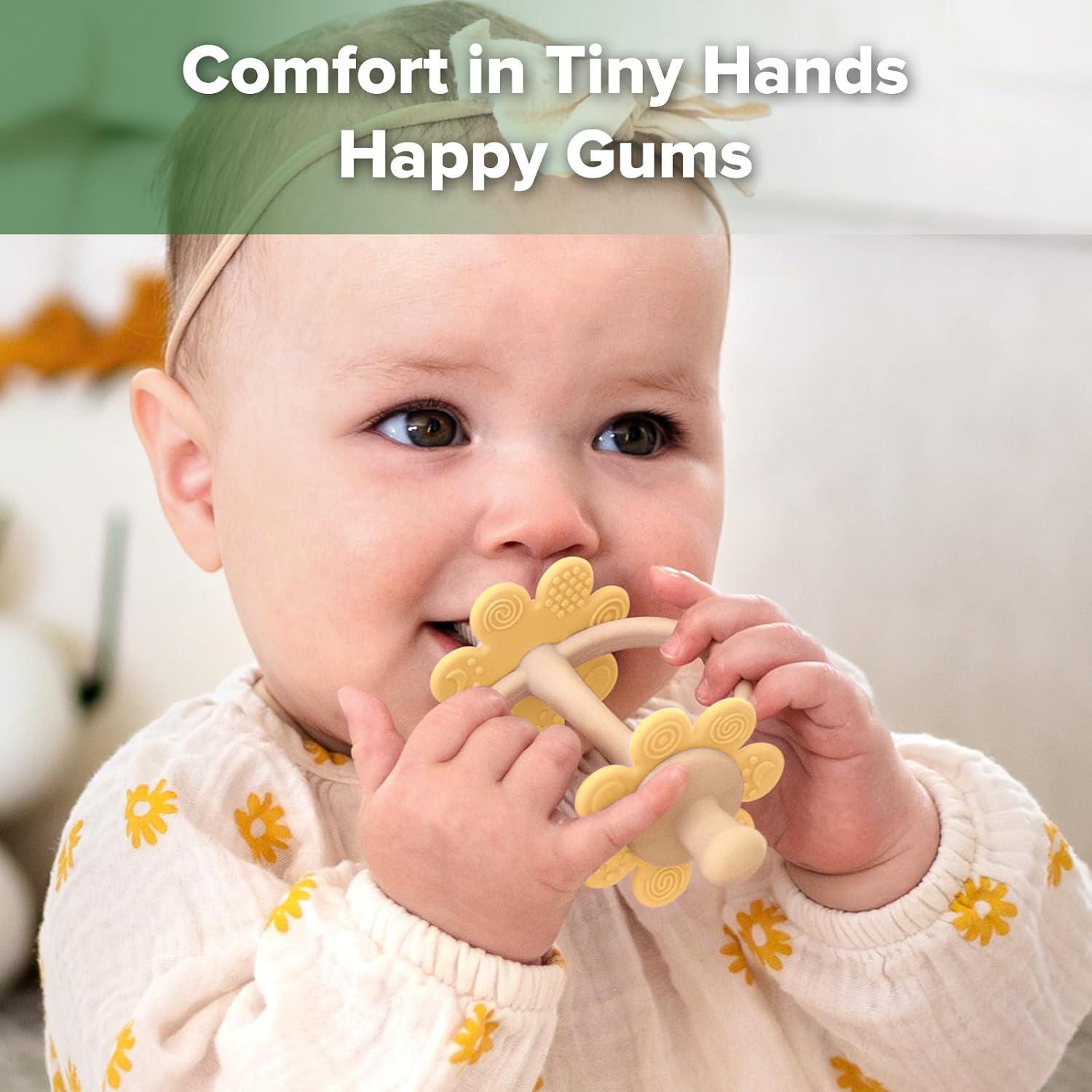 image:imagehaakaa Silicone Teething ToyNippleShaped End for Gum Massage360 Baby Toothbrush Head for SelfBrushing TrainingEasy to GripSteel BlueMango