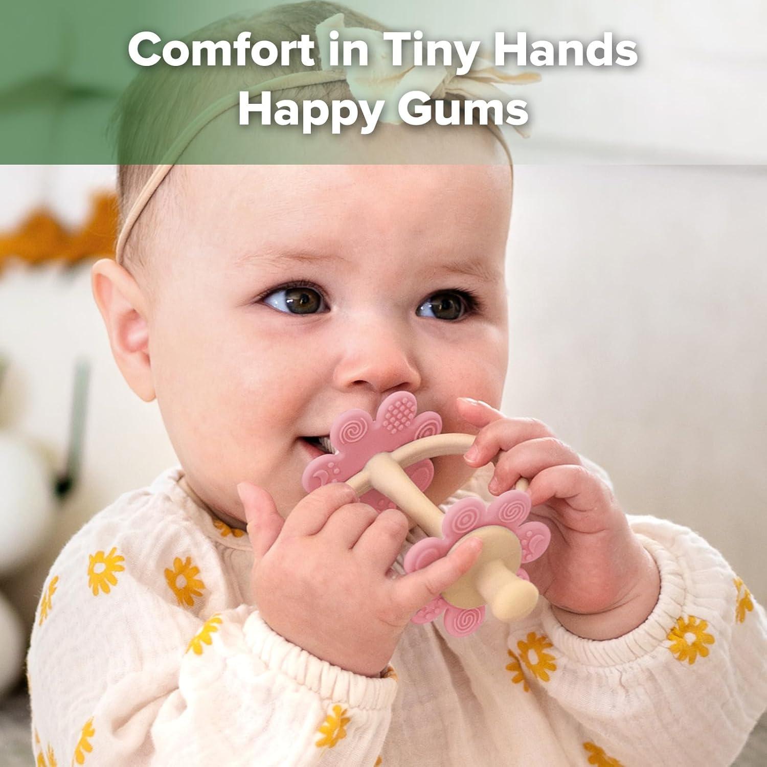 image:imagehaakaa Silicone Teething ToyNippleShaped End for Gum Massage360 Baby Toothbrush Head for SelfBrushing TrainingEasy to GripSteel BlueRosehip