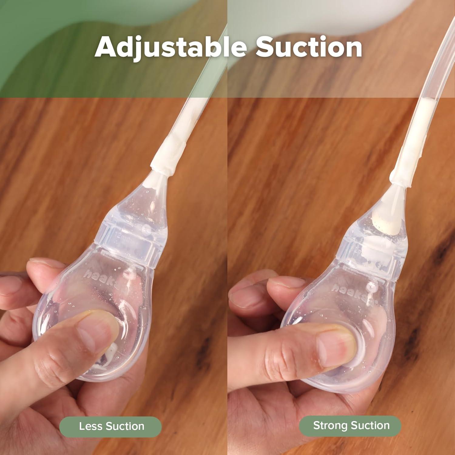 image:imageHaakaa Silicone Baby Nasal Aspirator Nose Bulb Syringe EasySqueezy Baby Nose Cleaner Newborn Infant ampToddler BPA Free Silicone1 Tip