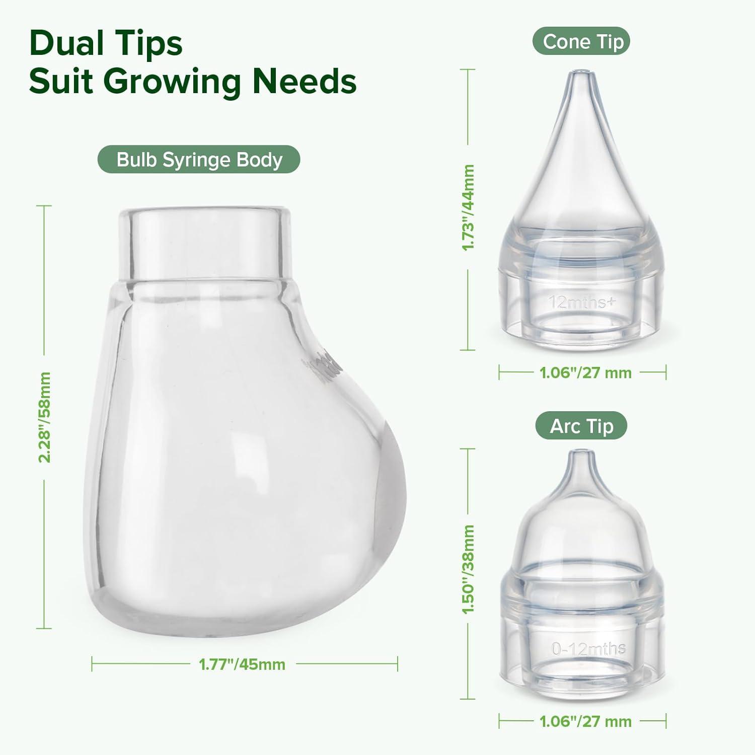 image:imageHaakaa Silicone Baby Nasal Aspirator Nose Bulb Syringe EasySqueezy Baby Nose Cleaner Newborn Infant ampToddler BPA Free Silicone2 Tips