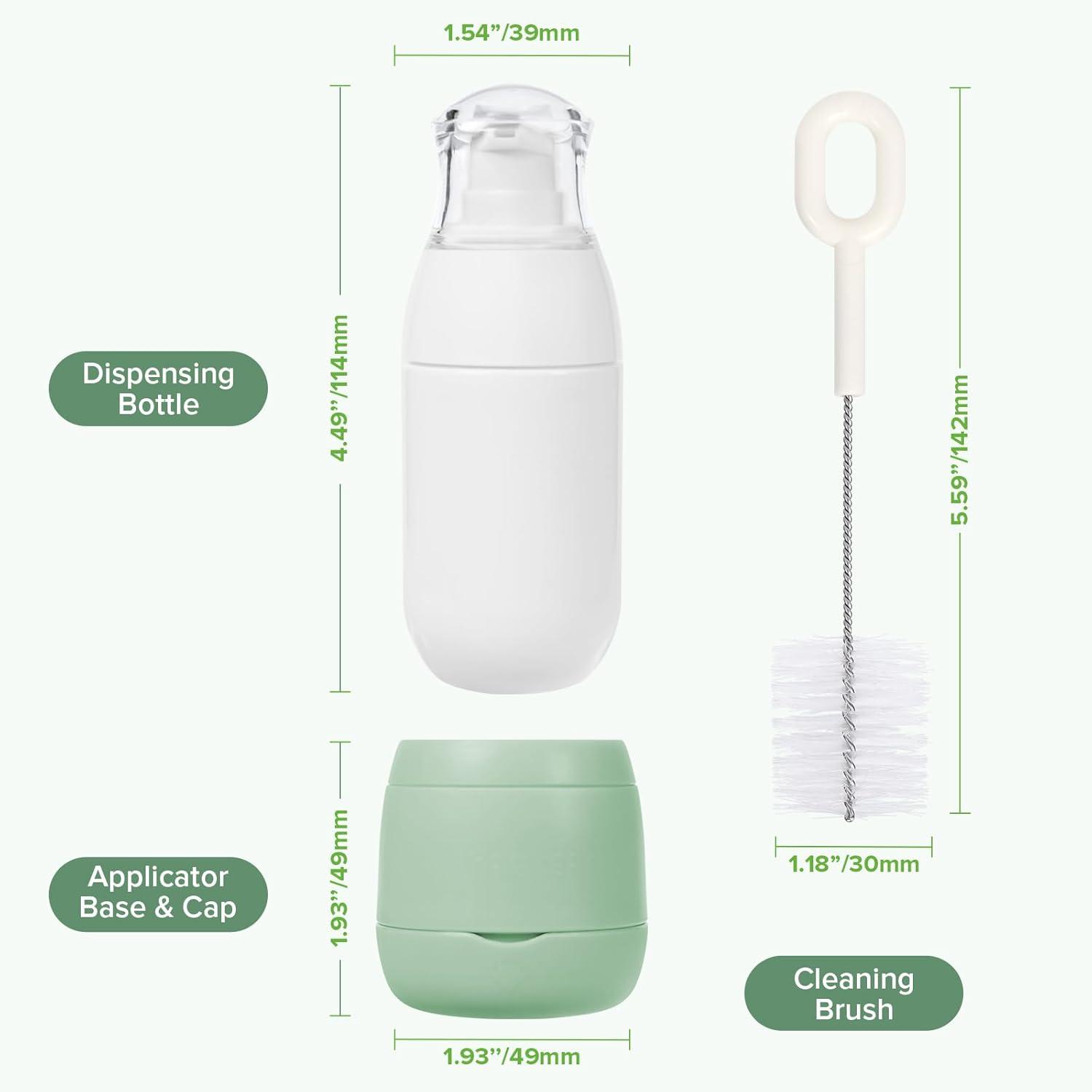 image:imageHaakaa Sunscreen Applicator 2in1 Refillable Sunscreen Dispenser amp Applicator for Kids with Soft Sponge Head Leakproof Travel Sunblock Applicator 17 oz 2 Base2 base
