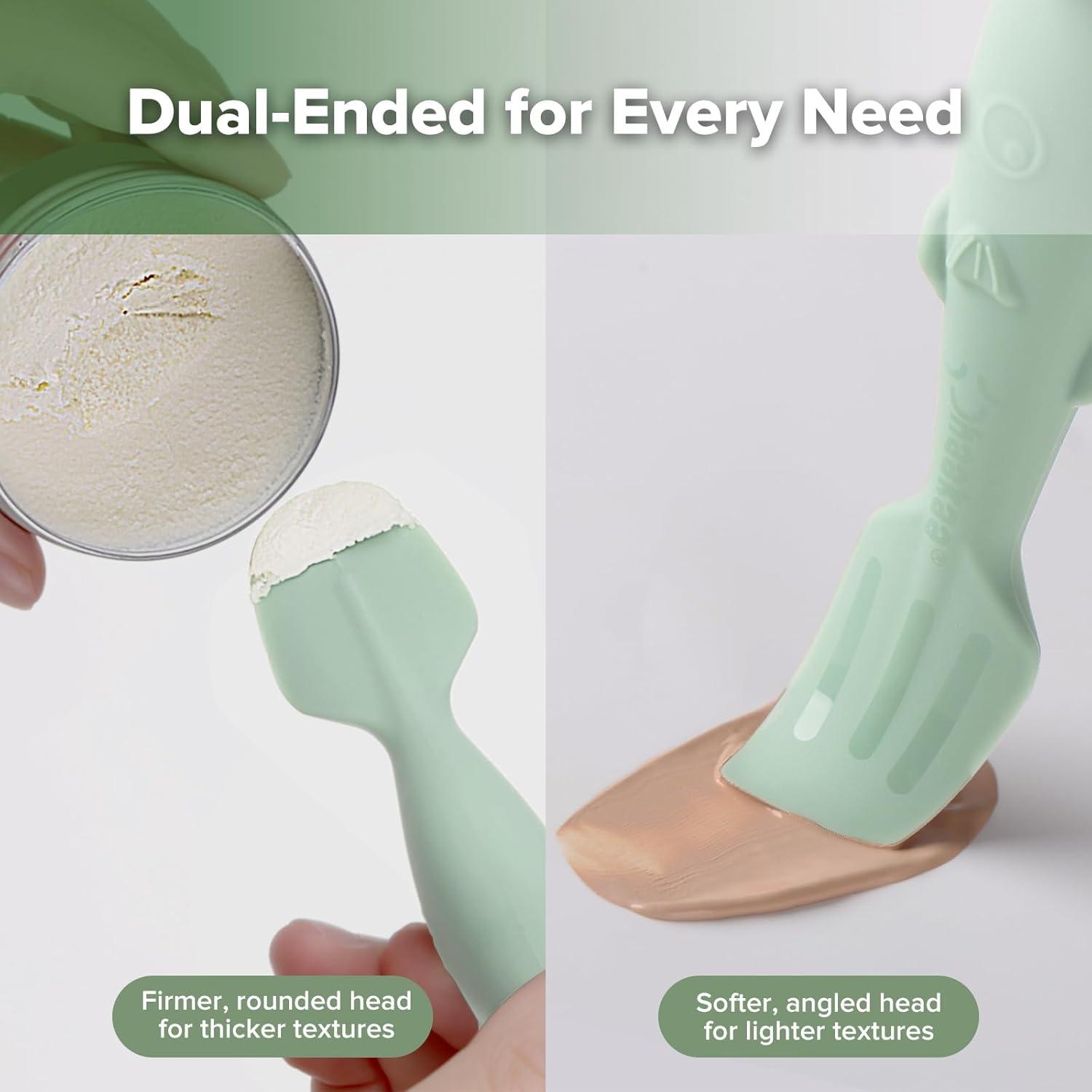 image:imagehaakaa Baby Diaper Cream Spatula Messfree Silicone Diaper Rash Cream Applicator with Carrying Case Diaper Cream Brush for Baby Pea GreenPastel Green