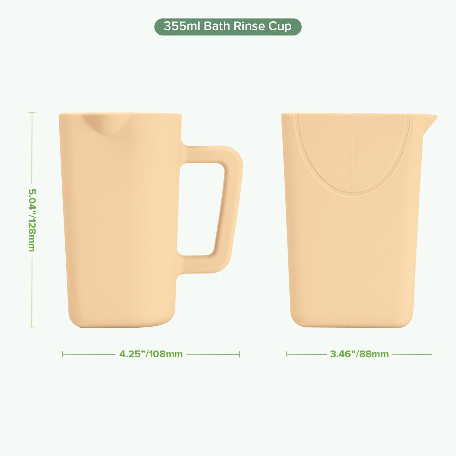 image:imagehaakaa Gentle Pour Bath Rinse Cup Food Grade Silicone Shampoo amp Body Washing Rinser Cup for Kids with Easy Grip Handle CoralCoral