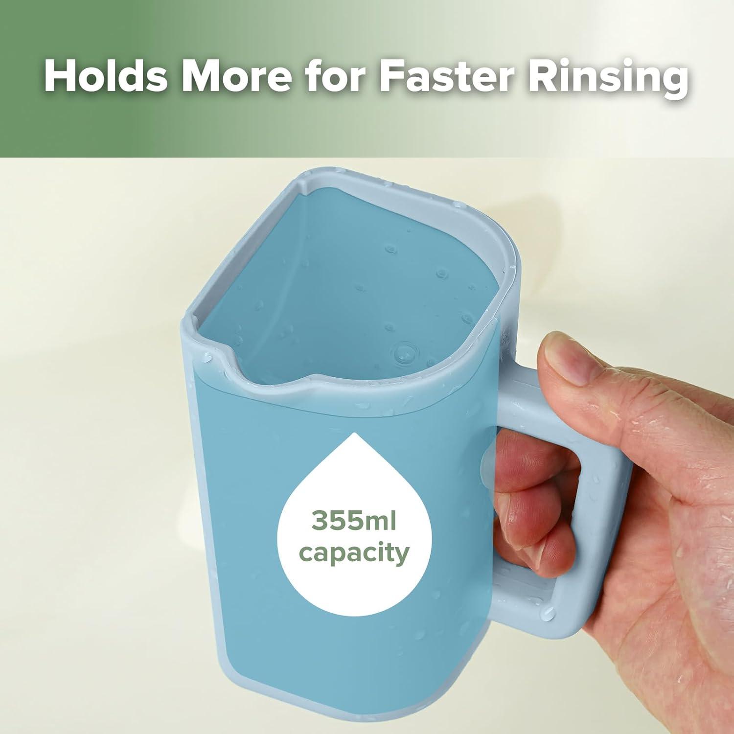 image:imagehaakaa Gentle Pour Bath Rinse Cup Food Grade Silicone Shampoo amp Body Washing Rinser Cup for Kids with Easy Grip Handle CoralSea Breeze