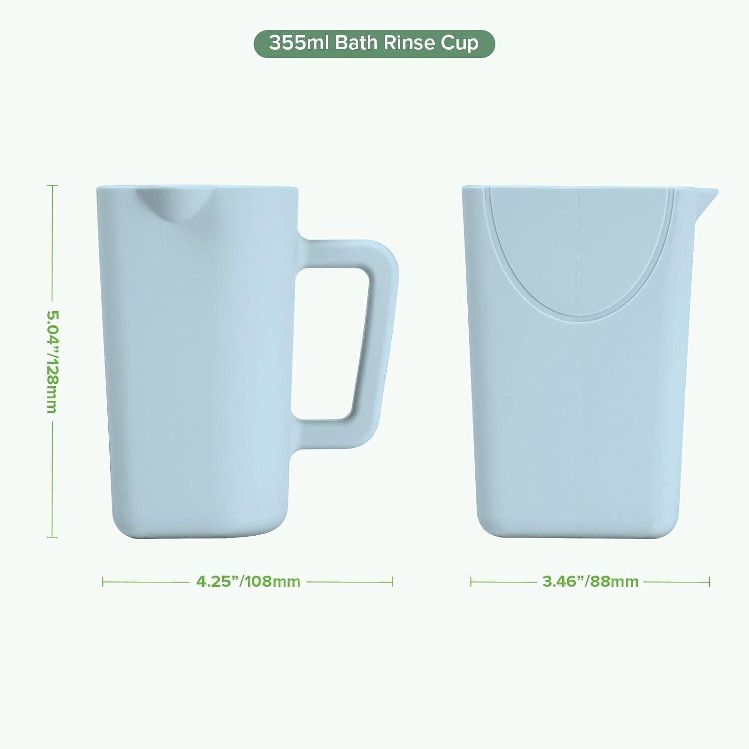 image:imagehaakaa Gentle Pour Bath Rinse Cup Food Grade Silicone Shampoo amp Body Washing Rinser Cup for Kids with Easy Grip Handle CoralSea Breeze