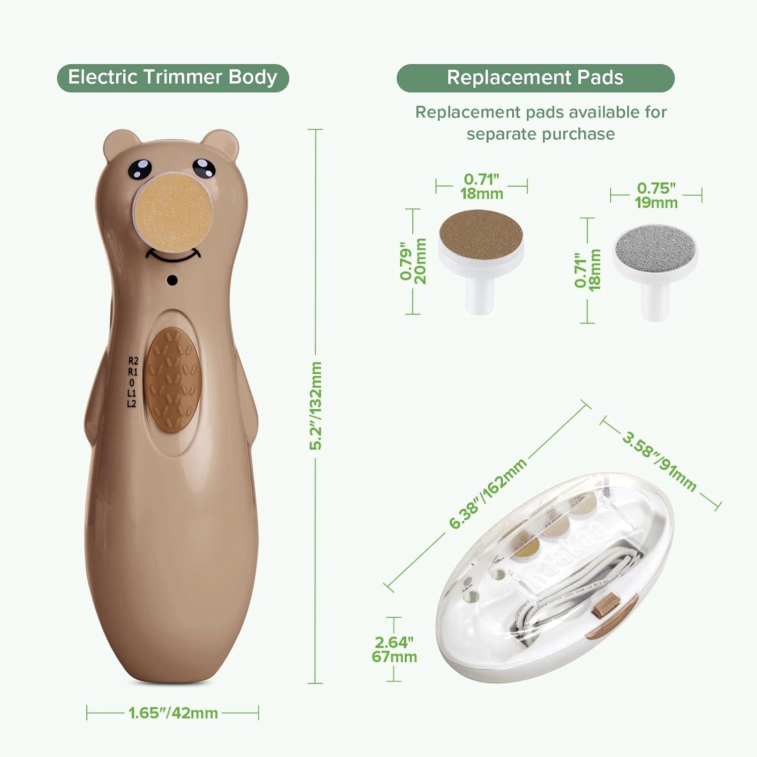 image:imagehaakaa Rechargeable Baby Nail File Baby Nail Trimmer Electric with LED Light Rechargeable Baby Nail Clippers for NewbornAdults Toes and Fingernails Additional Replacement Heads amp Charging CableToffee