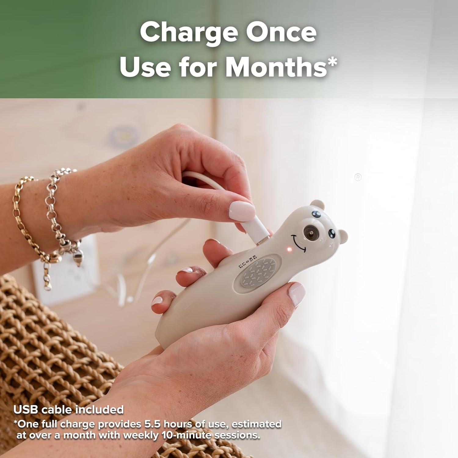image:imagehaakaa Rechargeable Baby Nail File Baby Nail Trimmer Electric with LED Light Rechargeable Baby Nail Clippers for NewbornAdults Toes and Fingernails Additional Replacement Heads amp Charging CablePebble
