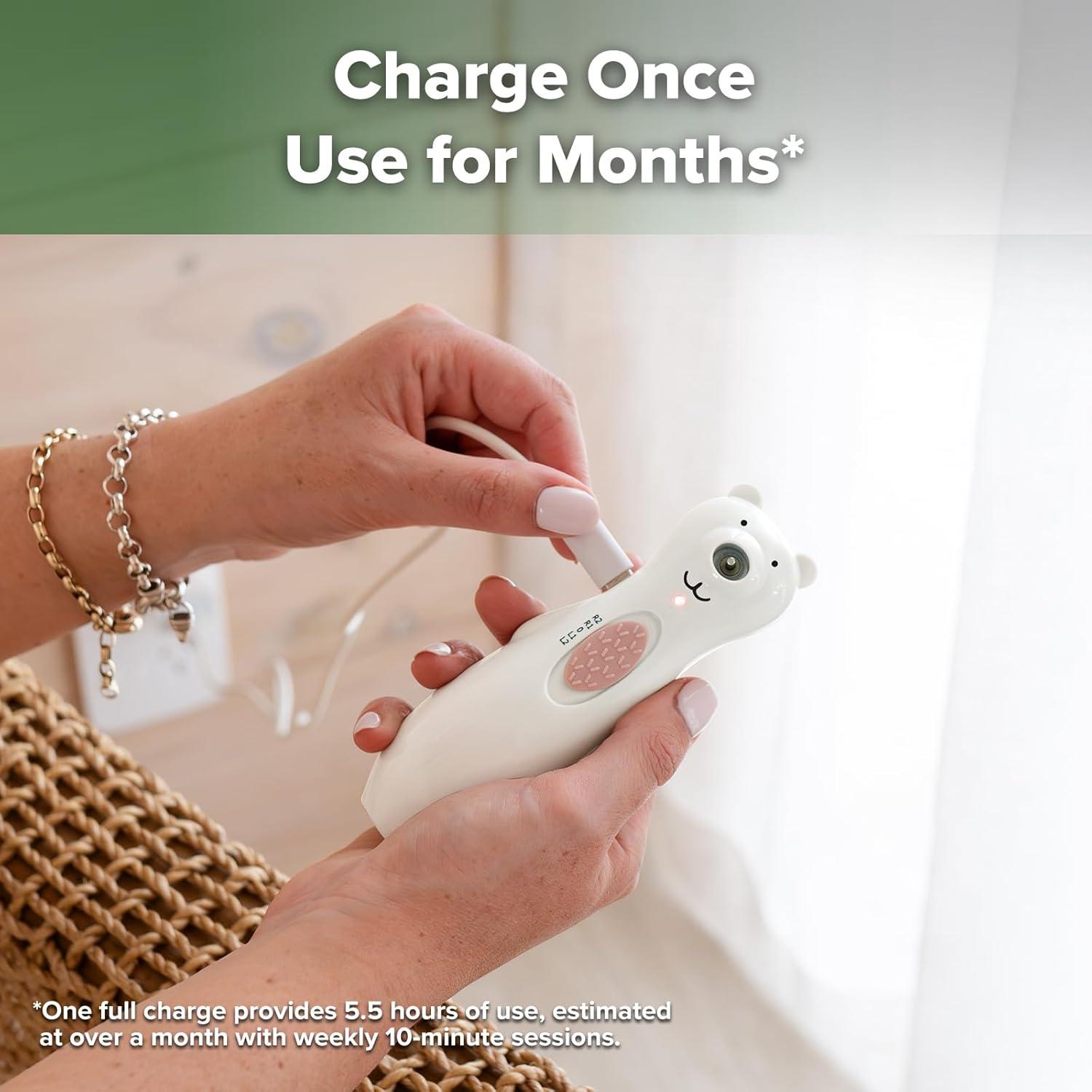 image:imagehaakaa Rechargeable Baby Nail File Baby Nail Trimmer Electric with LED Light Rechargeable Baby Nail Clippers for NewbornAdults Toes and Fingernails Additional Replacement Heads amp Charging CablePolar White