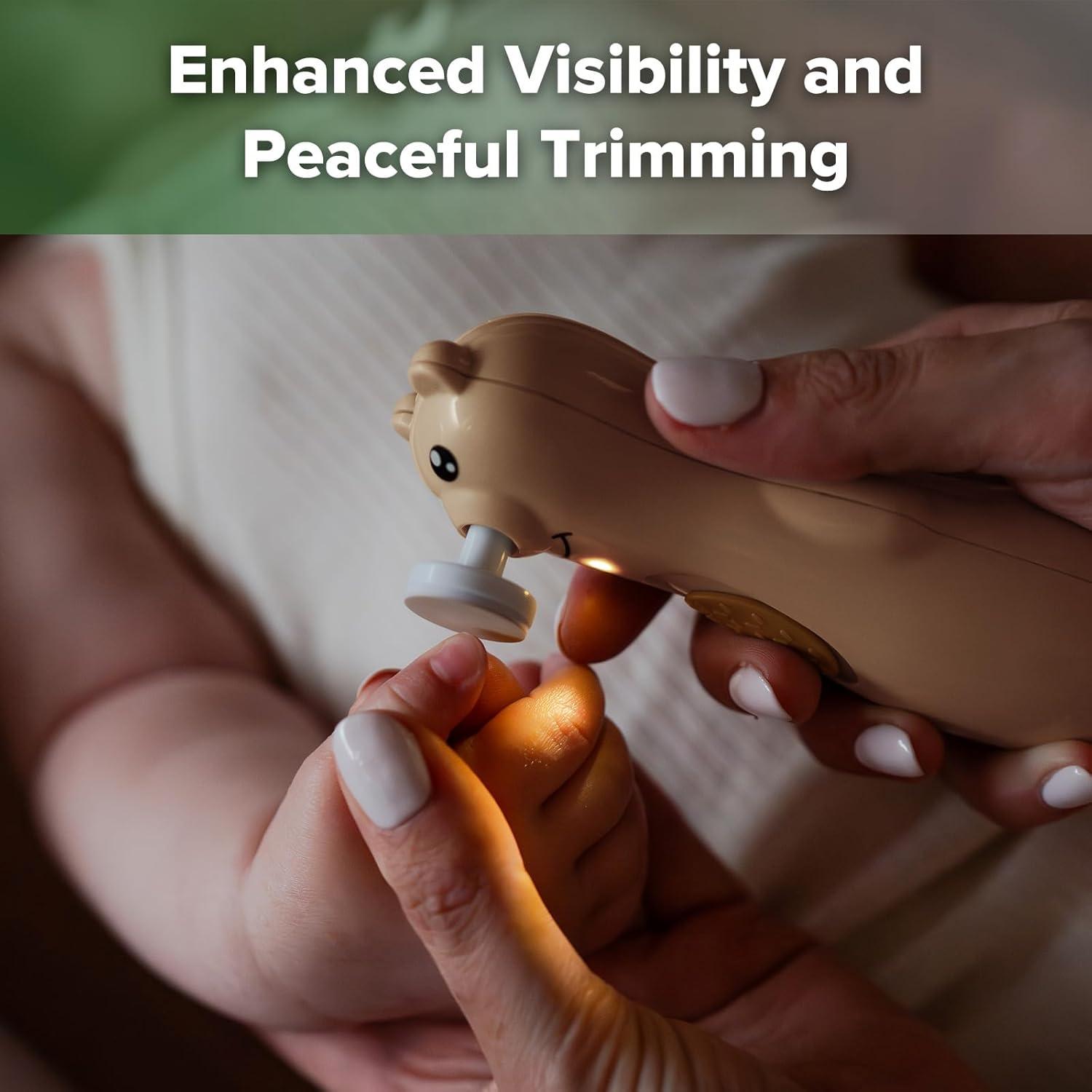 image:imagehaakaa Rechargeable Baby Nail File Baby Nail Trimmer Electric with LED Light Rechargeable Baby Nail Clippers for NewbornAdults Toes and Fingernails Additional Replacement Heads amp Charging CableToffee