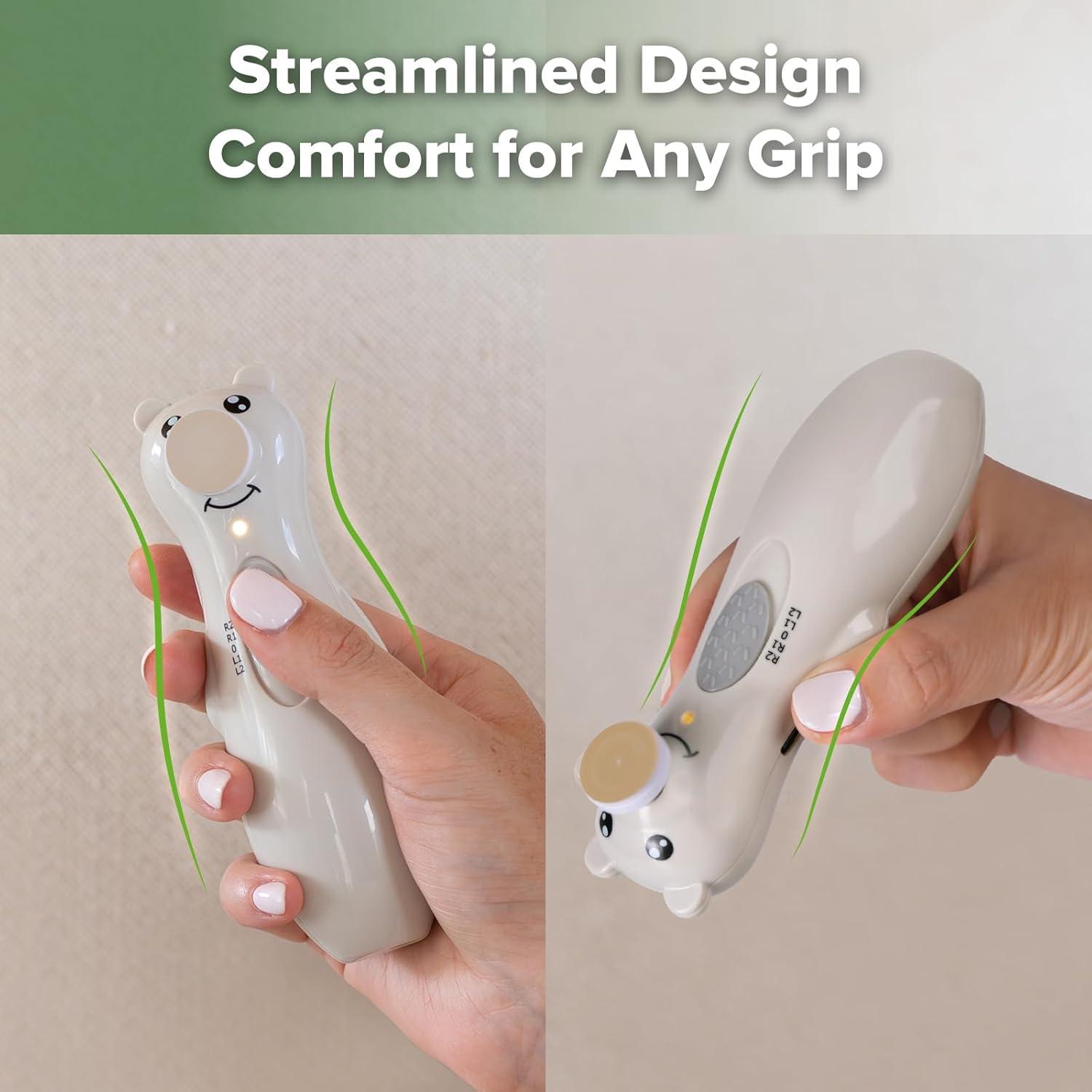 image:imagehaakaa Rechargeable Baby Nail File Baby Nail Trimmer Electric with LED Light Rechargeable Baby Nail Clippers for NewbornAdults Toes and Fingernails Additional Replacement Heads amp Charging CablePebble