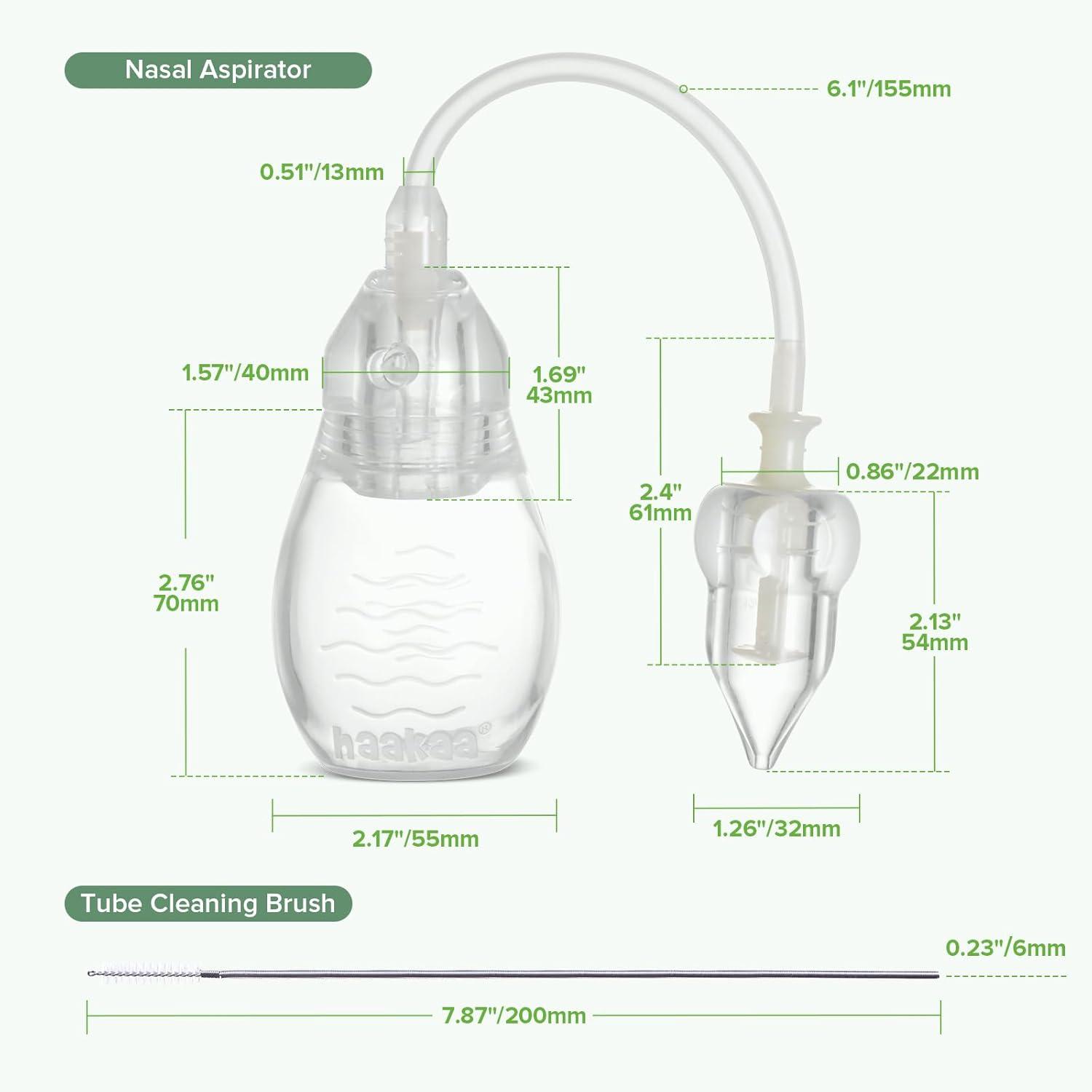 image:imagehaakaa Silicone Nasal Aspirator for Baby Baby Nose Sucker Swan Neck Nasal Aspirator with AntiBackflow Valve BPAFree Nose Cleaner 12m