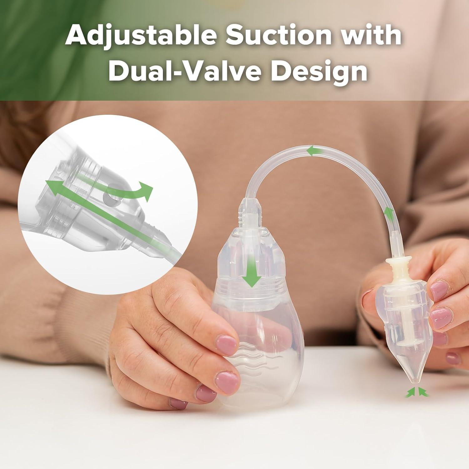 image:imagehaakaa Silicone Nasal Aspirator for Baby Baby Nose Sucker Swan Neck Nasal Aspirator with AntiBackflow Valve BPAFree Nose Cleaner 12m