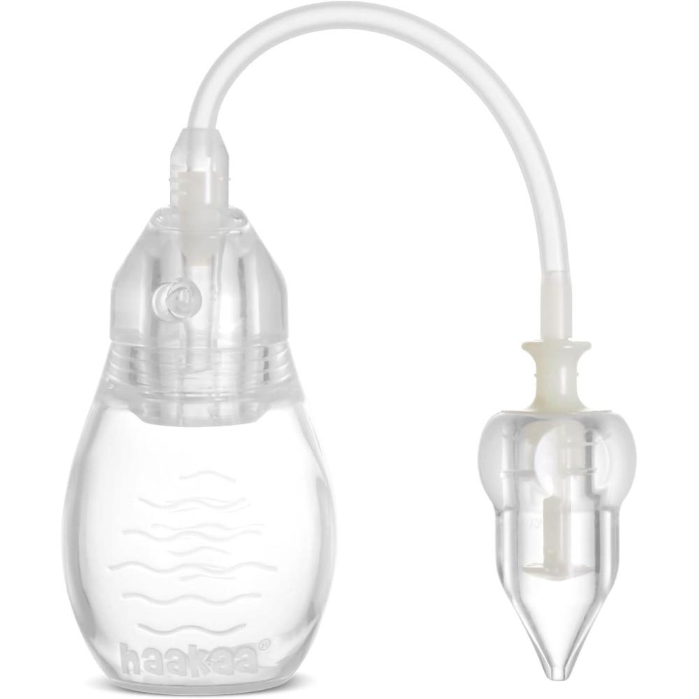image:imagehaakaa Silicone Nasal Aspirator for Baby  Baby Nose Sucker Swan Neck Nasal Aspirator with AntiBackflow Valve BPAFree Nose Cleaner 12m