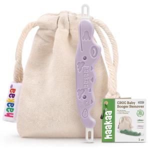 haakaa Baby Nose Cleaner & Ear Wax Removal Tool,The Unique Crocodile-Shaped Design,Baby Essentials – Lavender(Lavender)
