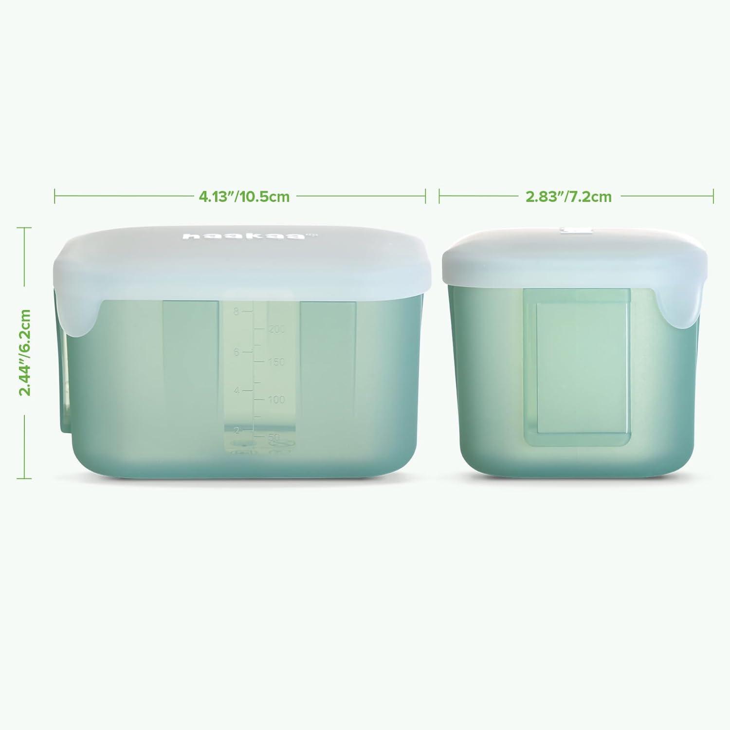 image:imagehaakaa Mini Meal Silicone Storage Containers3 oz Silicone Baby Food Containers with Airtight LidsReusable Baby Food Jars for Purees Fruits amp SnacksMicrowave amp Dishwasher Safe6 PackPea GreenPea Green